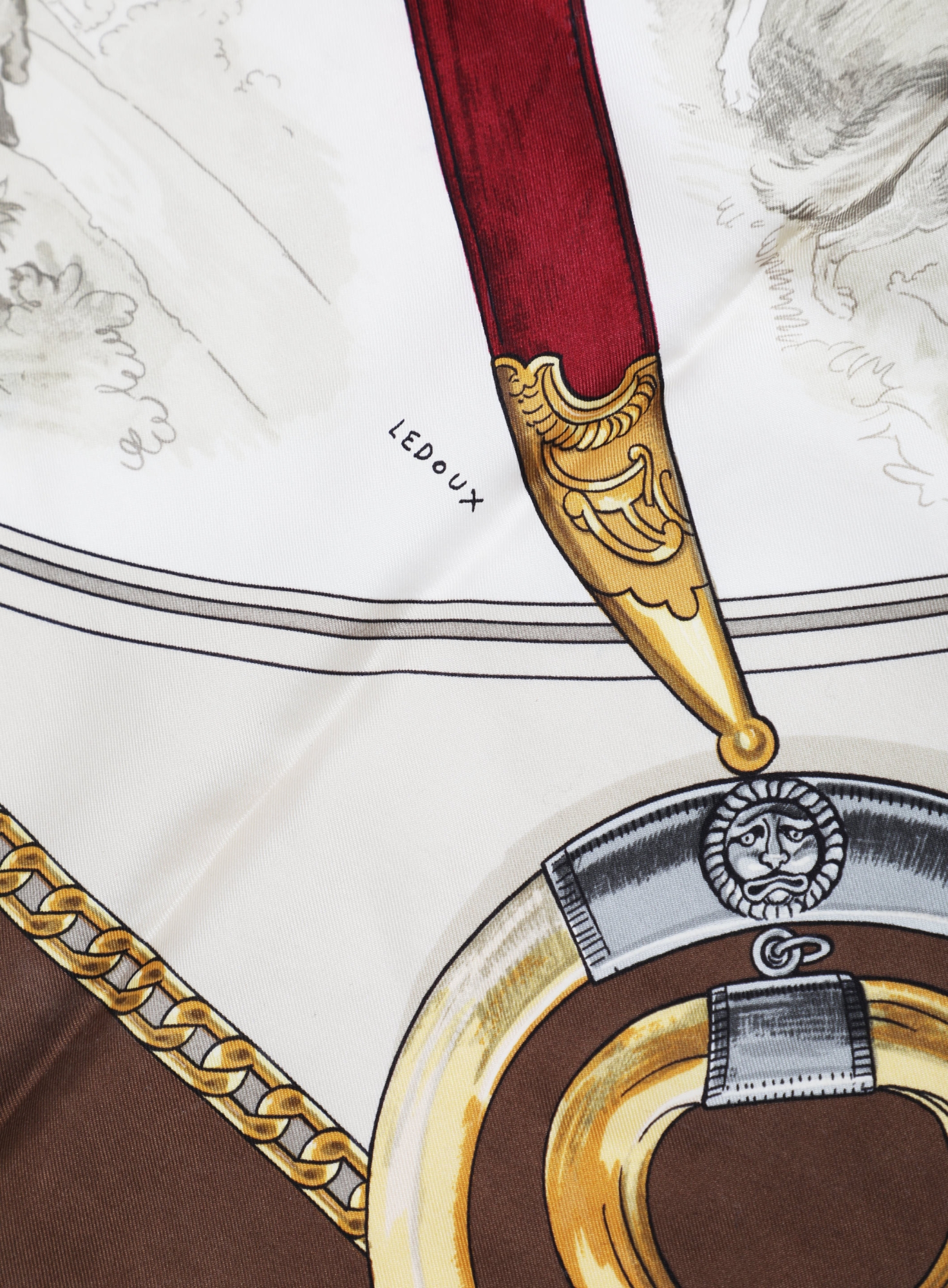 Armes de Chasse' Silk Carré 90 – Brown Border - Hermès | ReSee