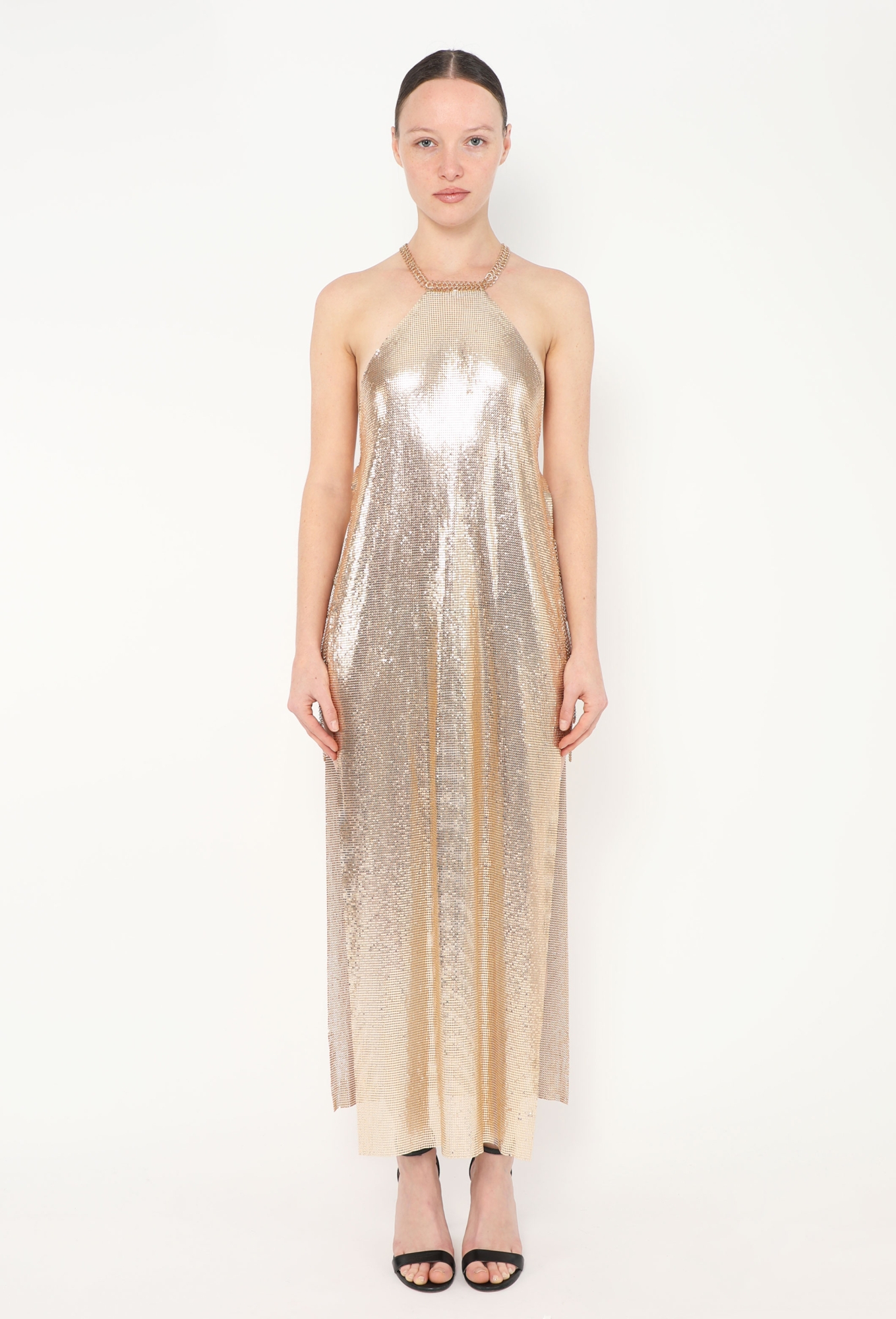 Plunging Chainmail Halter Dress | Authentic & Vintage | ReSee
