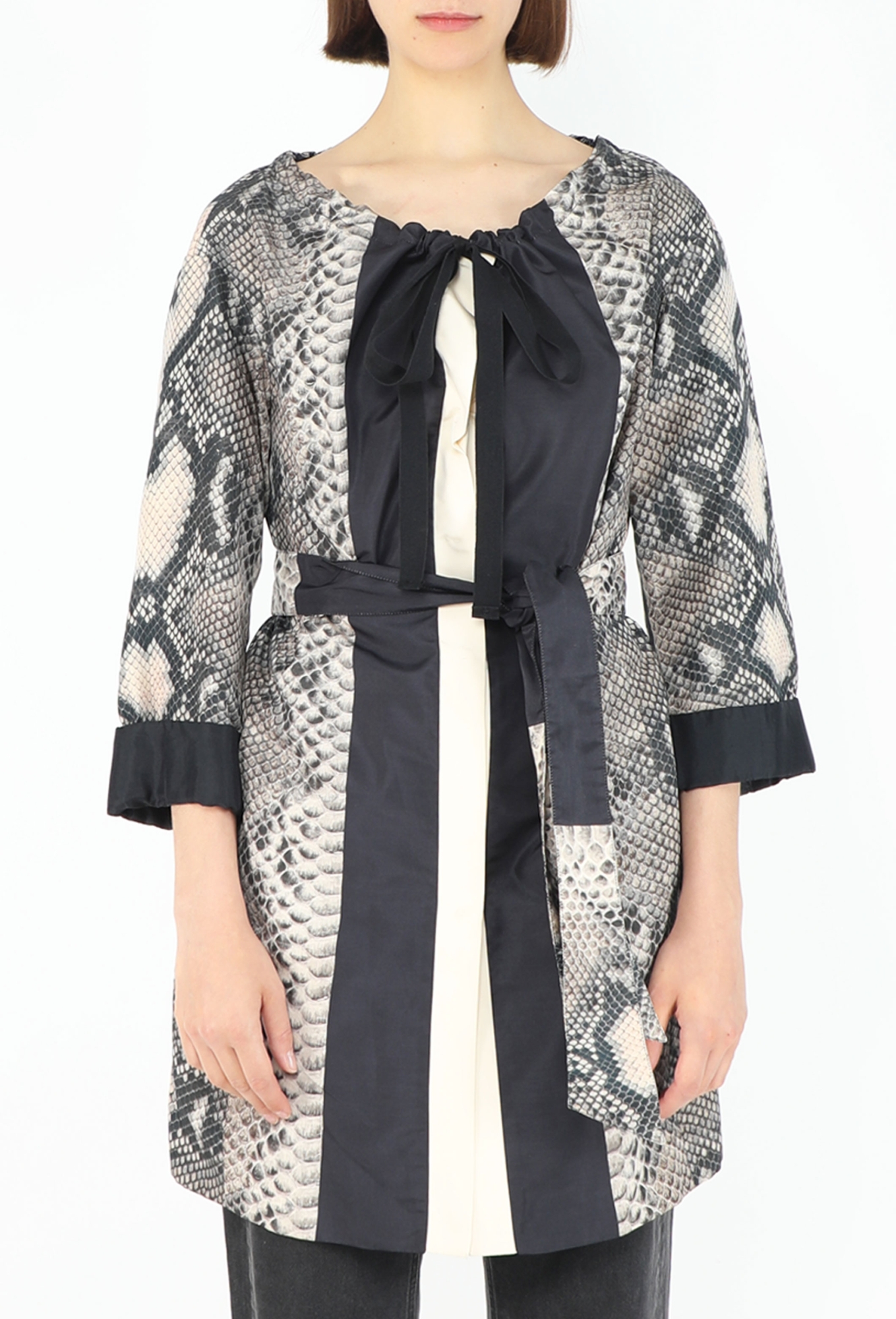 2009 Snake Print Belted Silk Jacket - Prada | ReSee