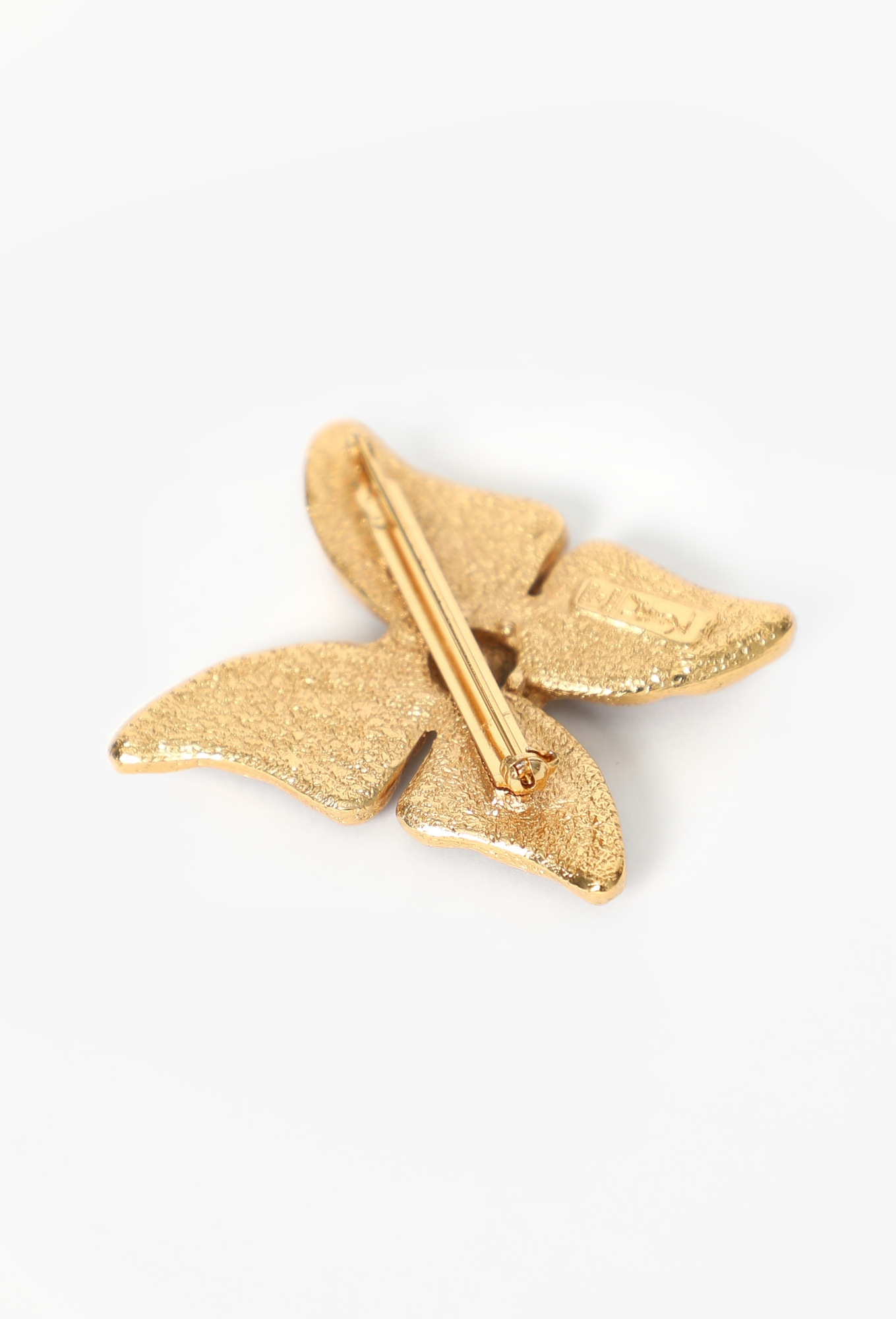 イヴ・サンローラン蝶のクリスタルブローチ S/S 1993 Purple Butterfly Brooche - Saint Laurent | ReSee