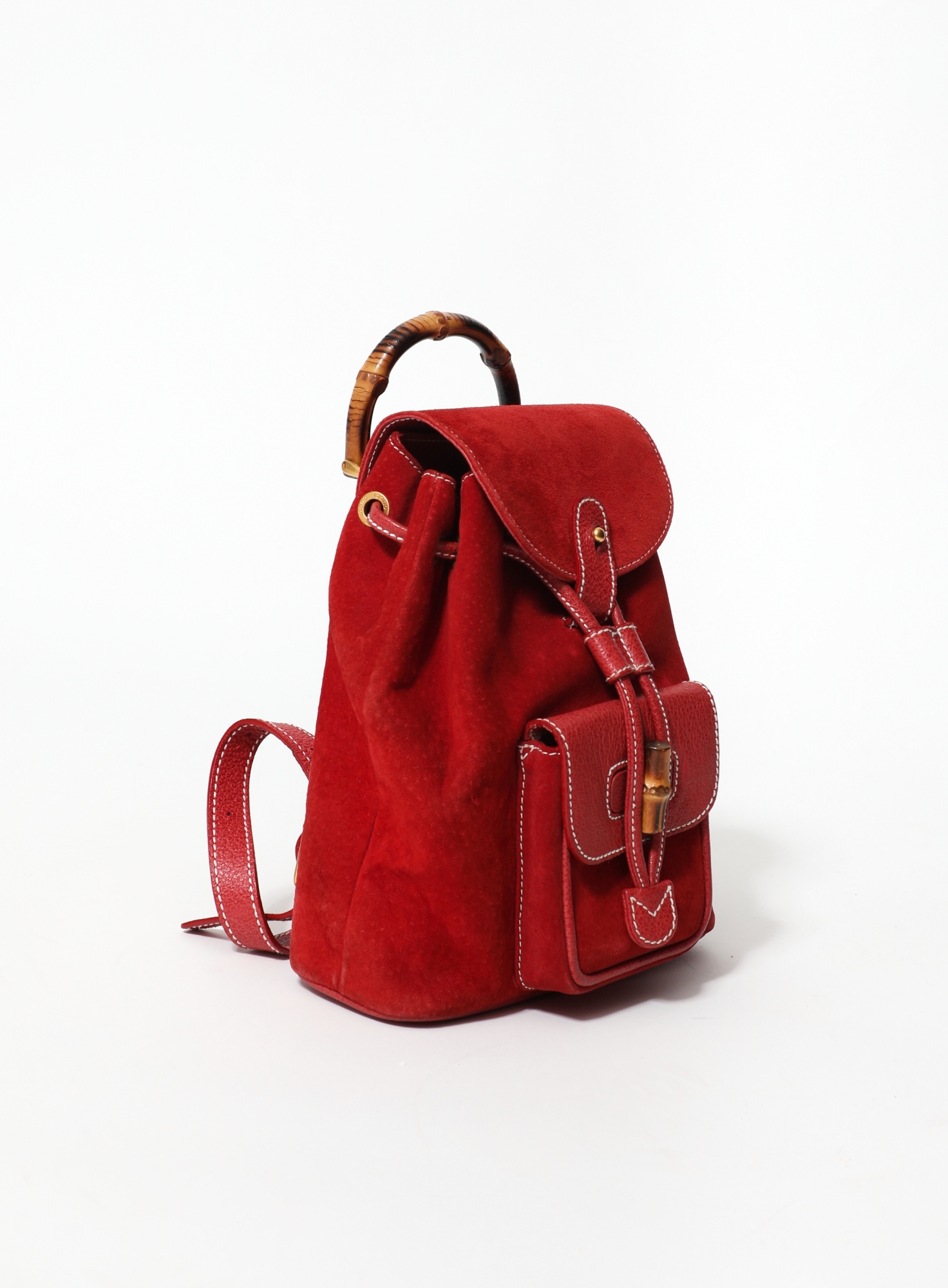 90s Suede Bamboo Backpack | Authentic & Vintage | ReSee