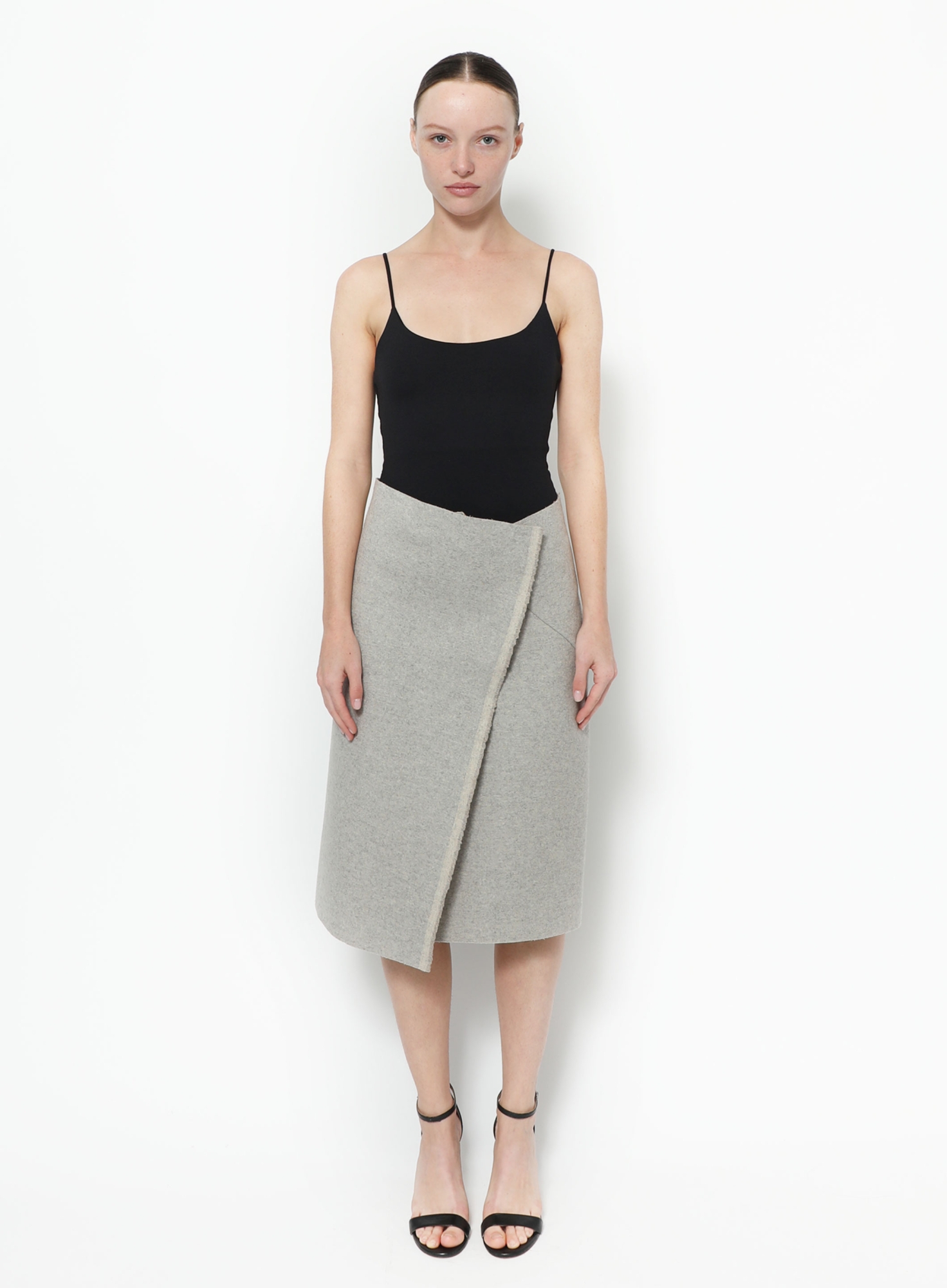 スカート asymmetry wool wrap skirt / ilean Asymmetrical Wool Wrap Skirt | Authentic & Vintage | ReSee