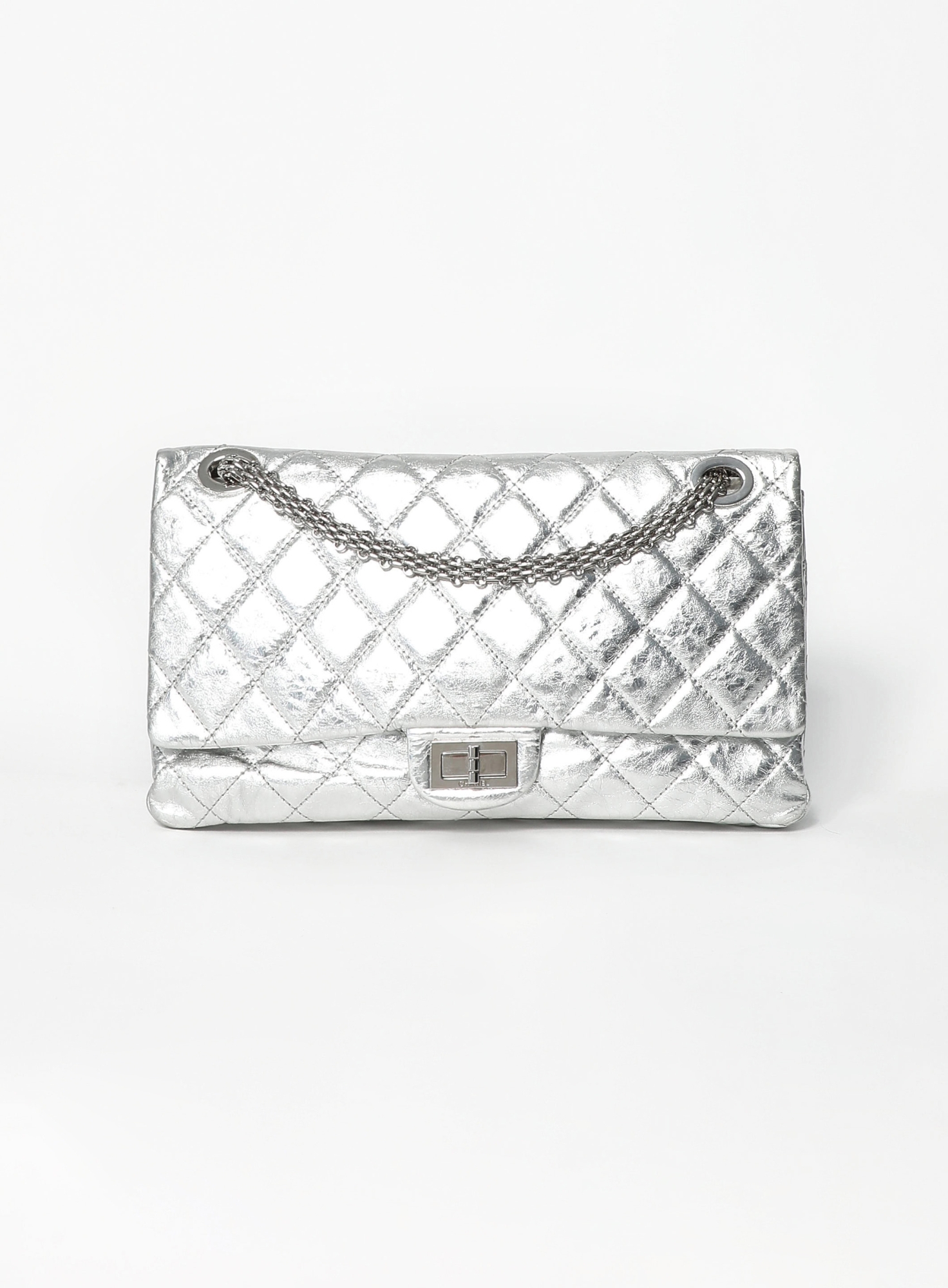 Silver Metallic 2.55 Maxi Flap Bag | Authentic & Vintage | ReSee