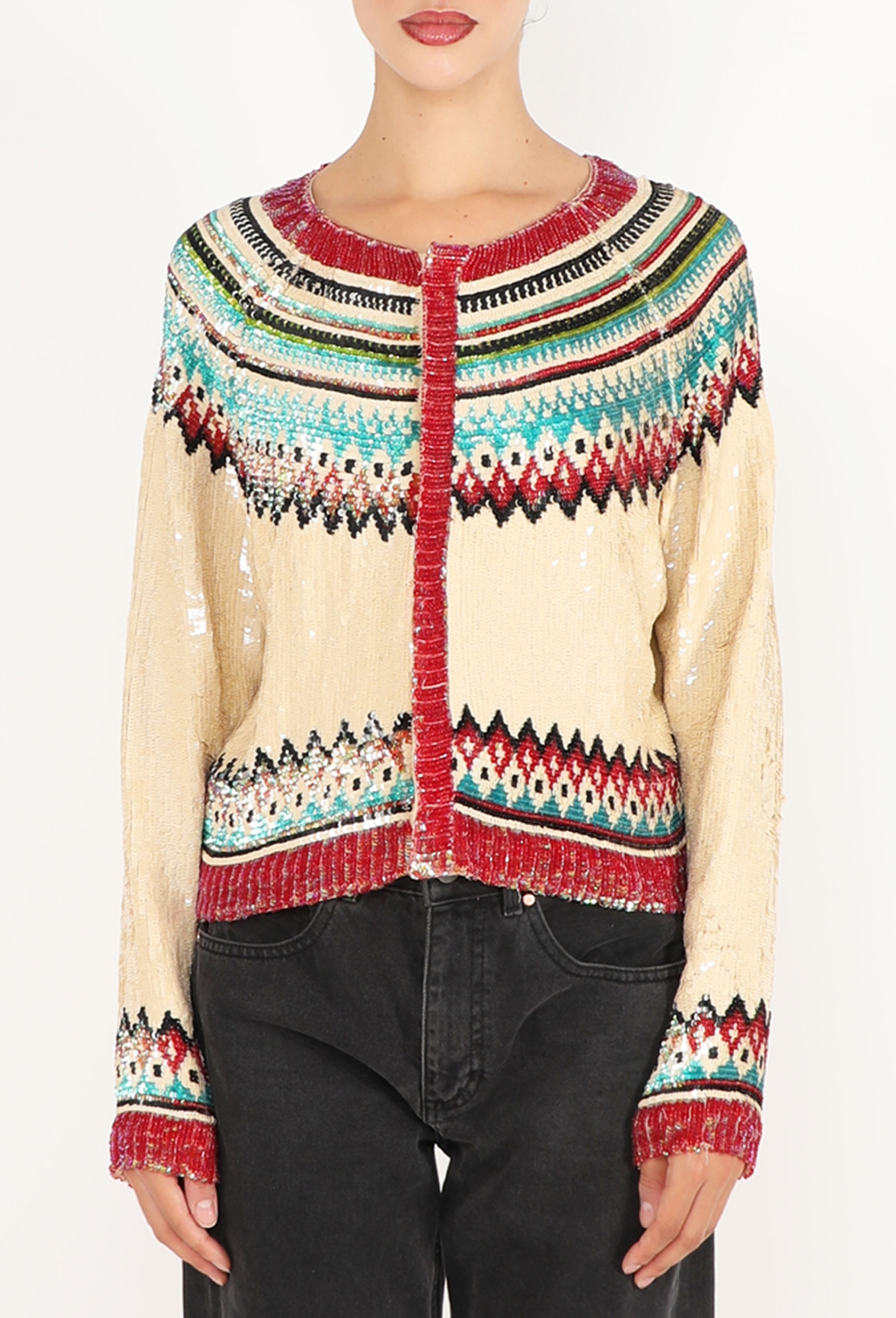 jean paul gaultier カーディガン Intarsia Sequin Cardigan, F/W 1999 - Jean Paul Gaultier | ReSee