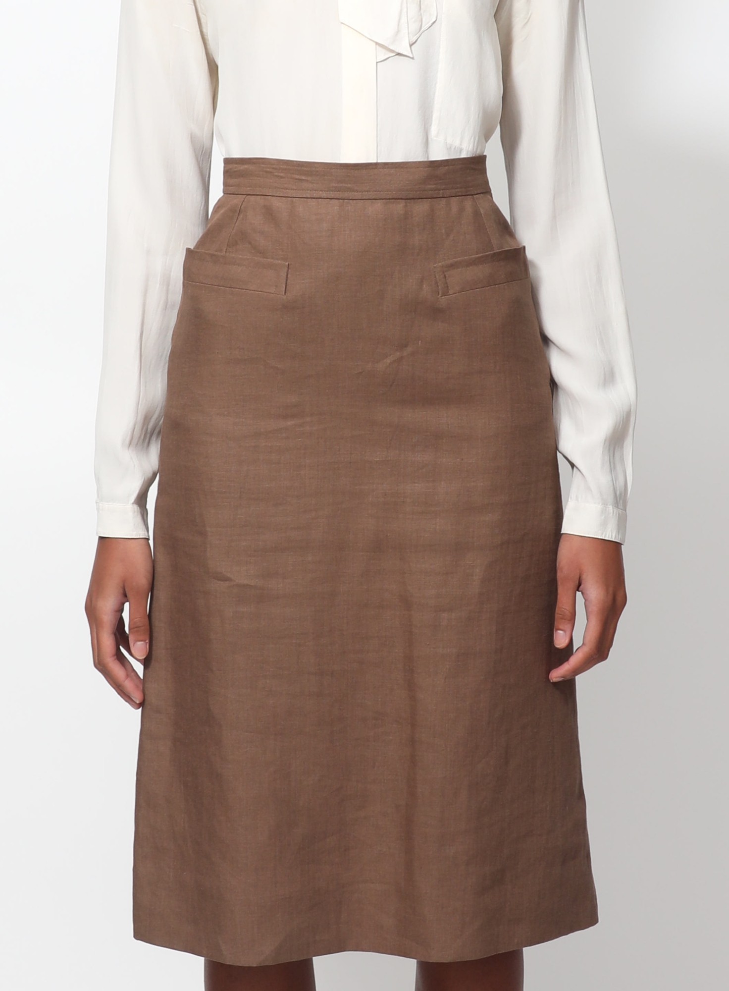 【1940s】Vintage French Linen Skirt フランス製 Aurora French Linen Skirt Charcoal | Linen Skirt – Nomad the Label US