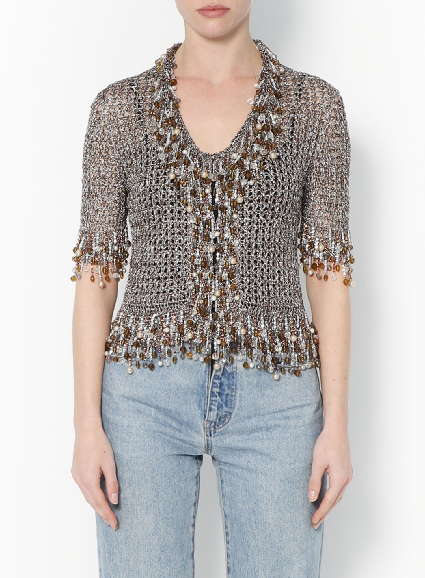 Iridescent Embellished Crochet Top | Authentic & Vintage | ReSee