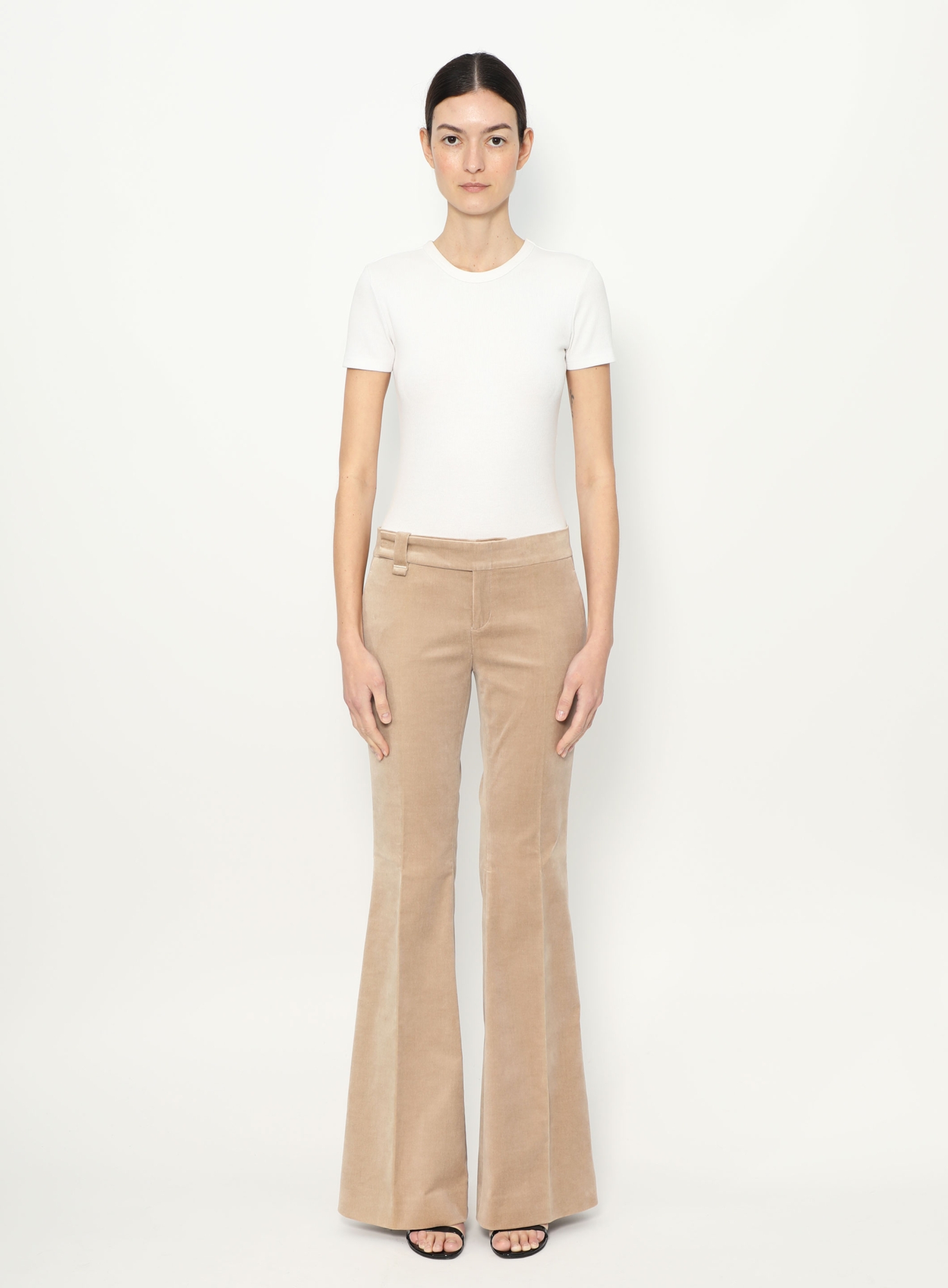 FUGA Used Processed Flare Pants Beige Y2K 00\