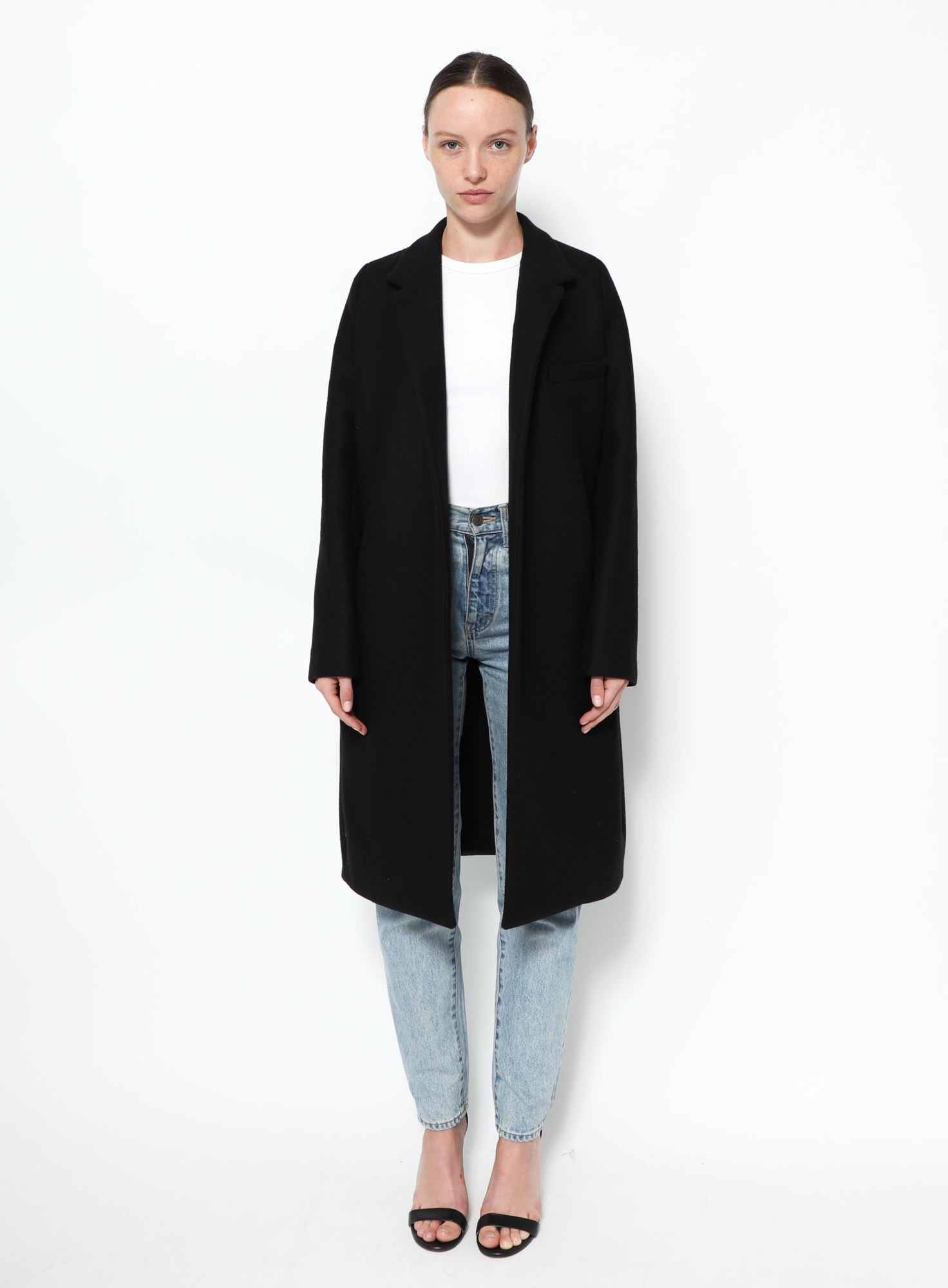 Timeless Wool Crombie Coat Black - The Row | ReSee