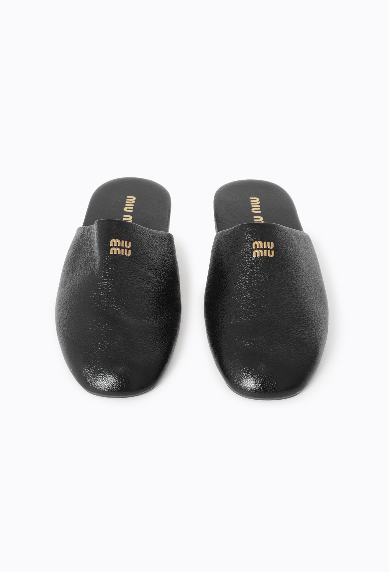 F/W 2024 Leather Logo Slides - Miu Miu | Authentic & Vintage | ReSee