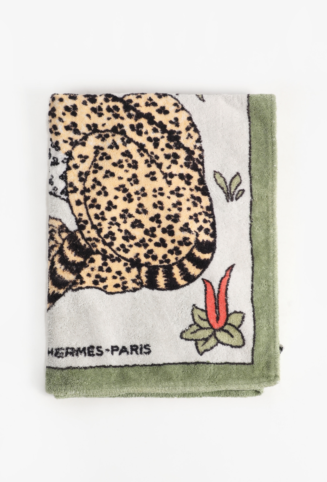 Vintage 'Les Léopards' Beach Towel 150cm - Hermès | ReSee