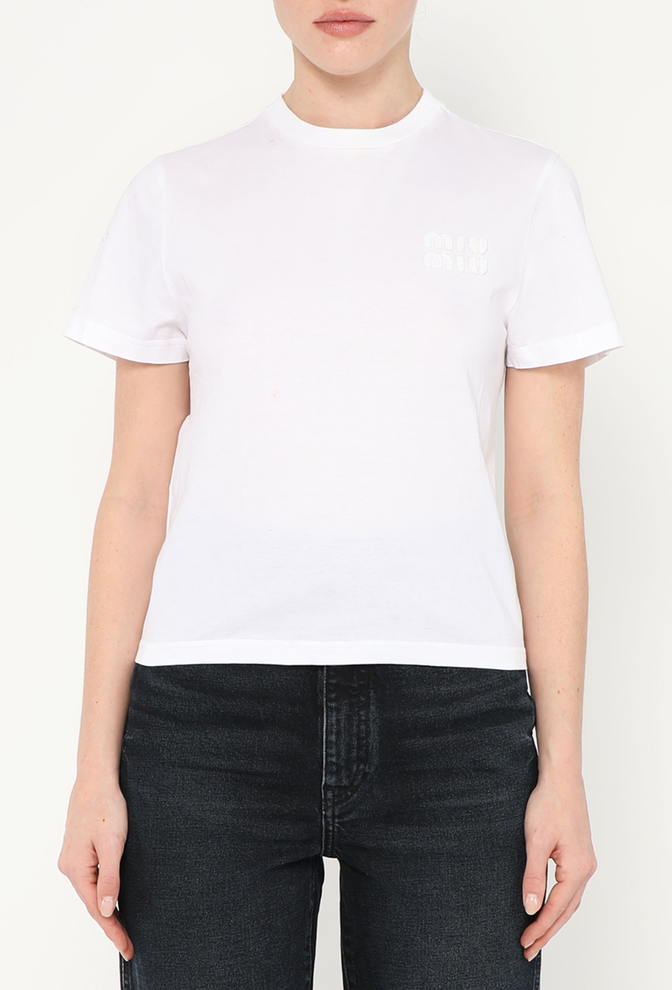 2023 Cropped Emblem T-Shirt - Miu Miu | Authentic & Vintage | ReSee