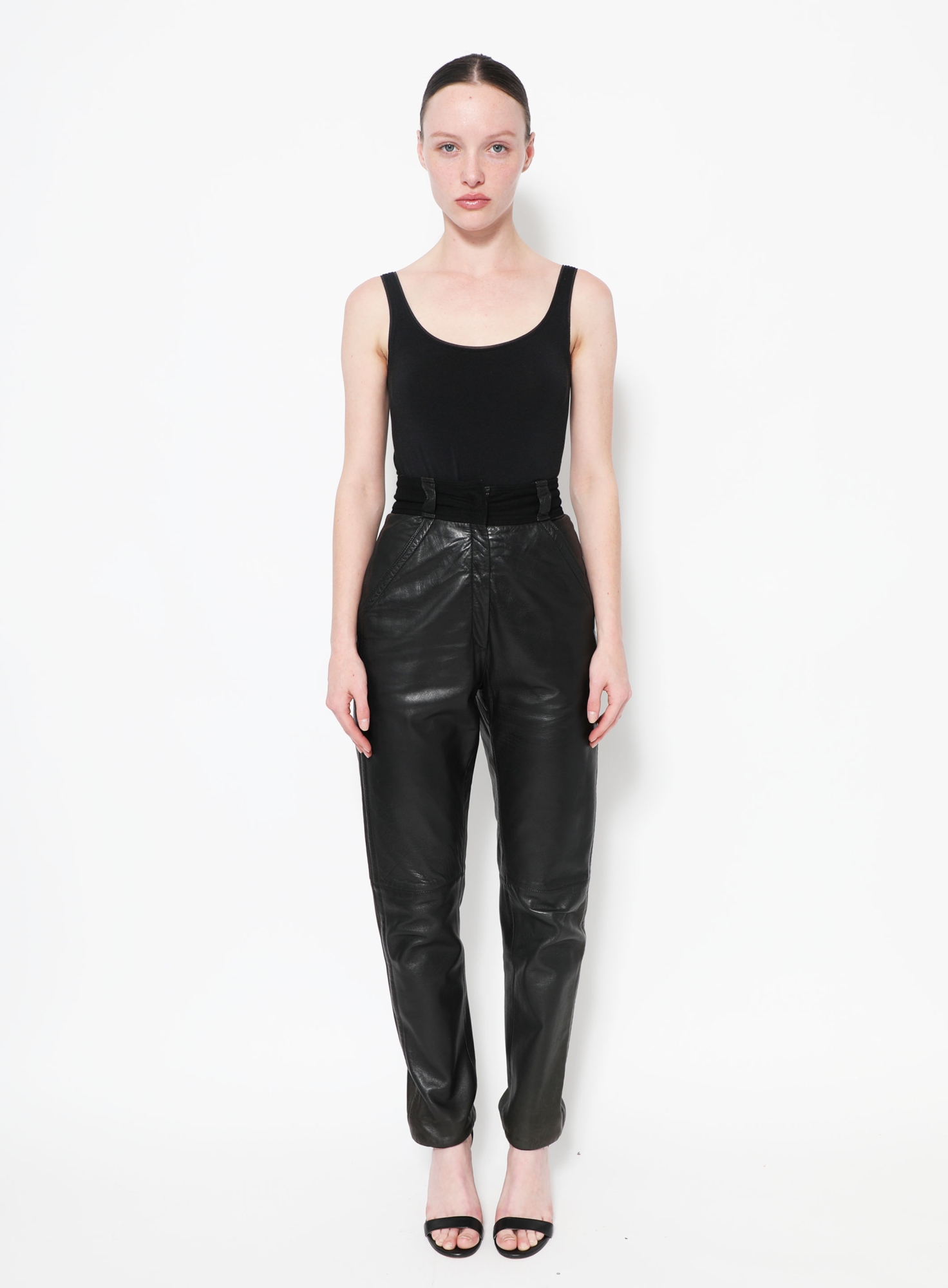 80s Gianni versace レザーパンツ　初期　アーカイブ 90s 80s High-Wasted Leather Pants | Authentic & Vintage | ReSee