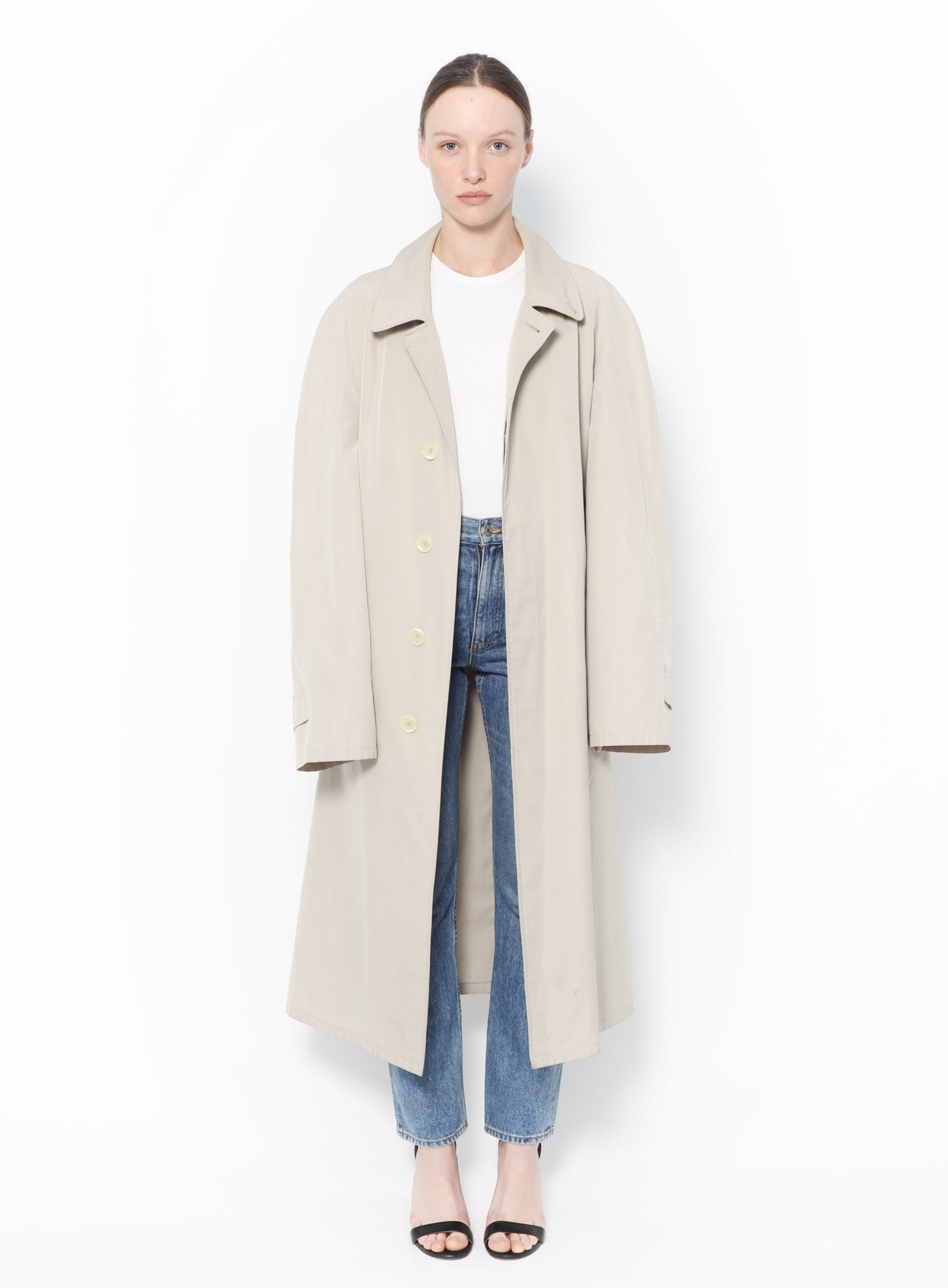 Vintage Classic Belted Trench Beige 80s - Burberry | ReSee