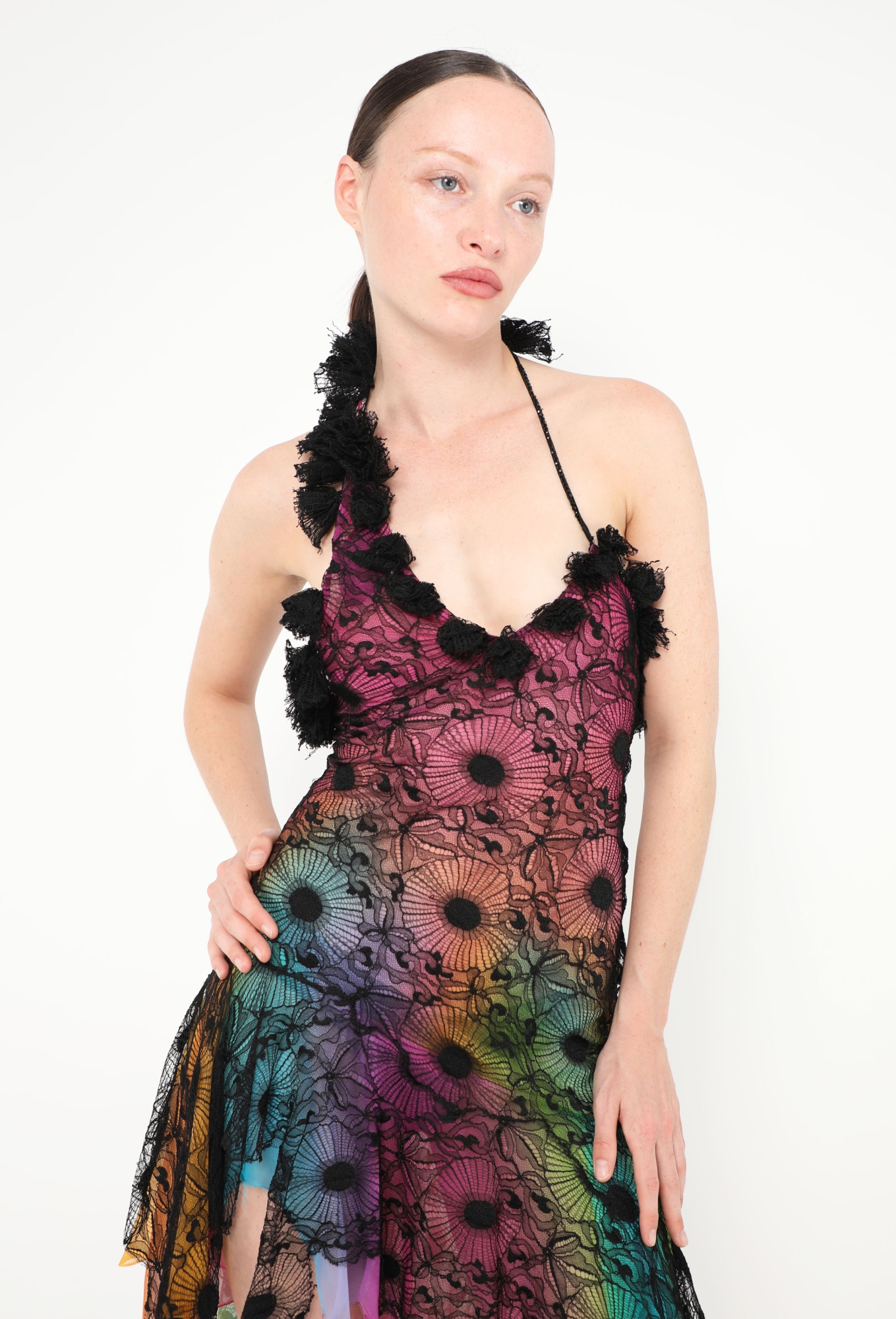 Couture 2005 Asymmetrical Lace Overlay Dress - Christian Lacroix | Authentic & Vintage | ReSee Couture 2005 Asymmetrical Lace Overlay Dress - Christian Lacroix | Authentic & Vintage | ReSee