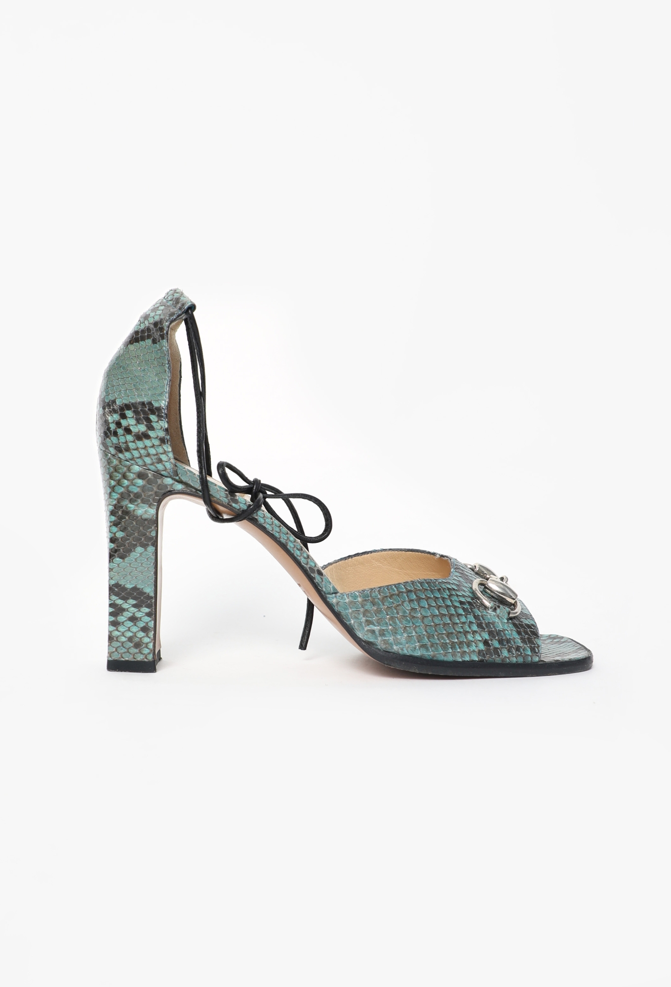 CAMPAIGN 1996 Snakeskin Horsebit Sandals - Gucci | ReSee
