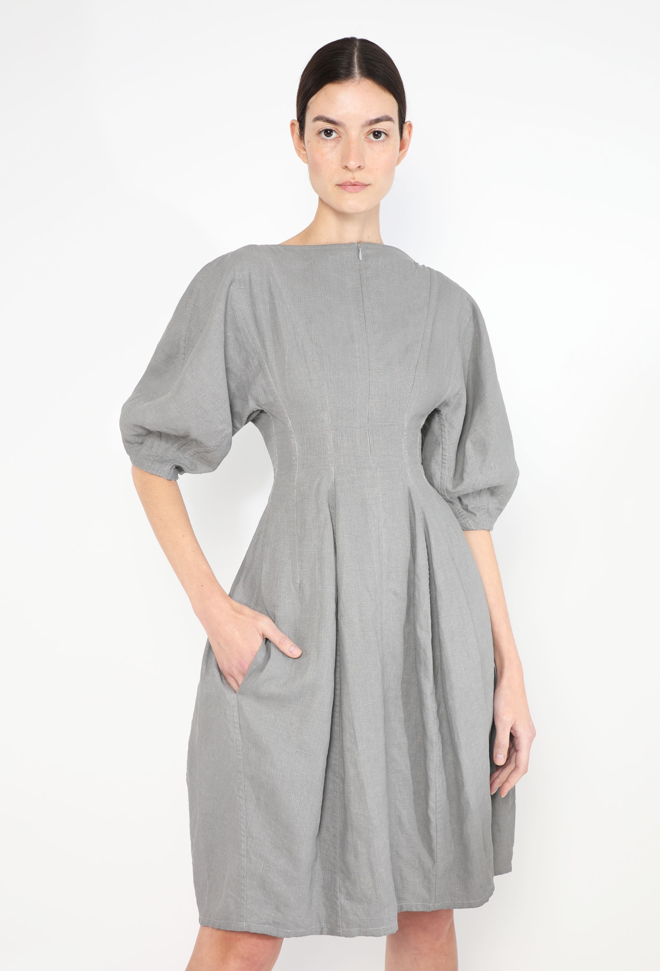 S/S 2016 Cinched Linen Dress - Cline | Authentic & Vintage | ReSee