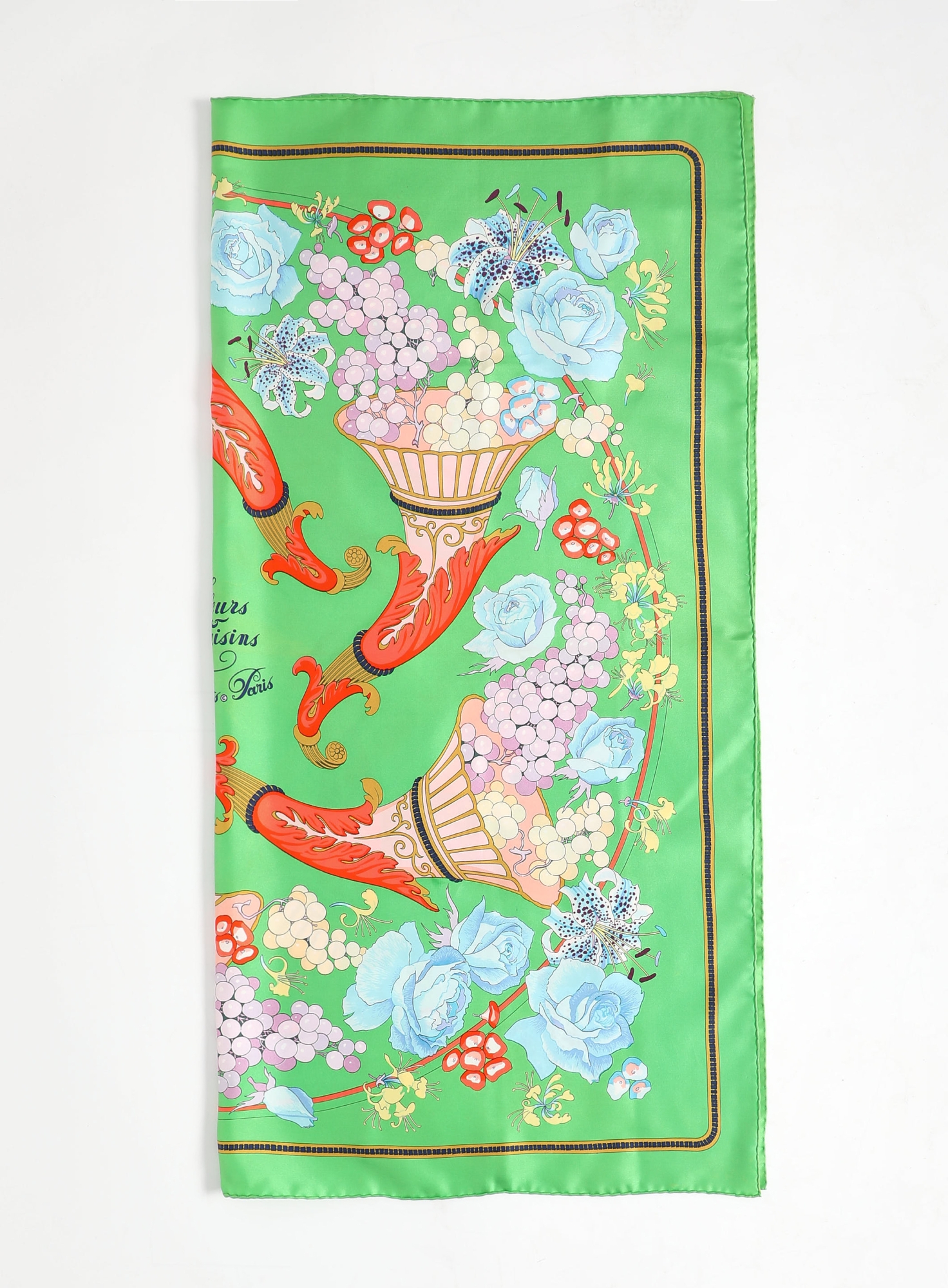 1981 'Fleurs et Raisins' 90cm Silk Carré | Authentic & Vintage | ReSee