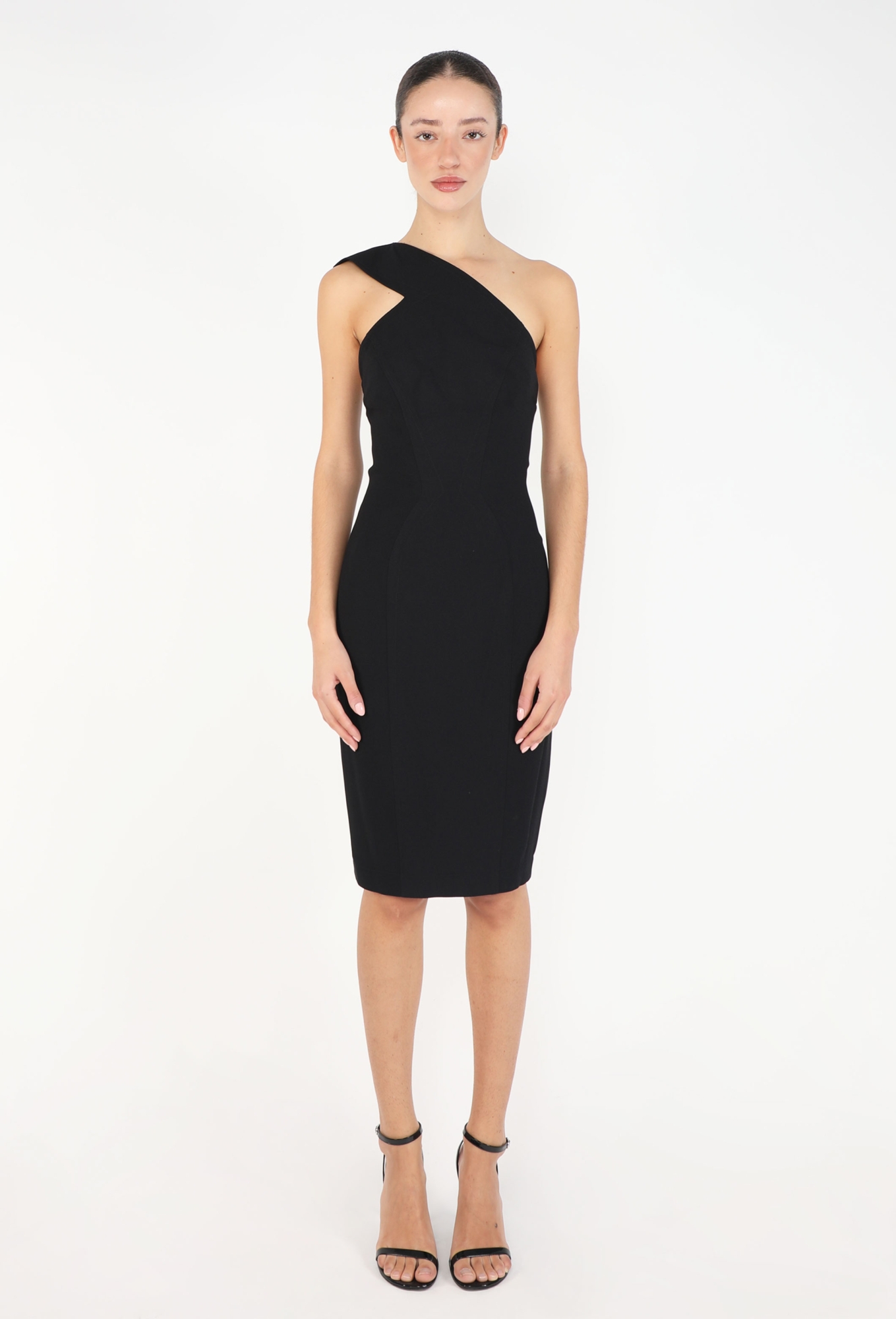 80s one shoulder dress GUY LAROCHE 80s Structural One Shoulder Cocktail Dress Garment Modern + Vintage