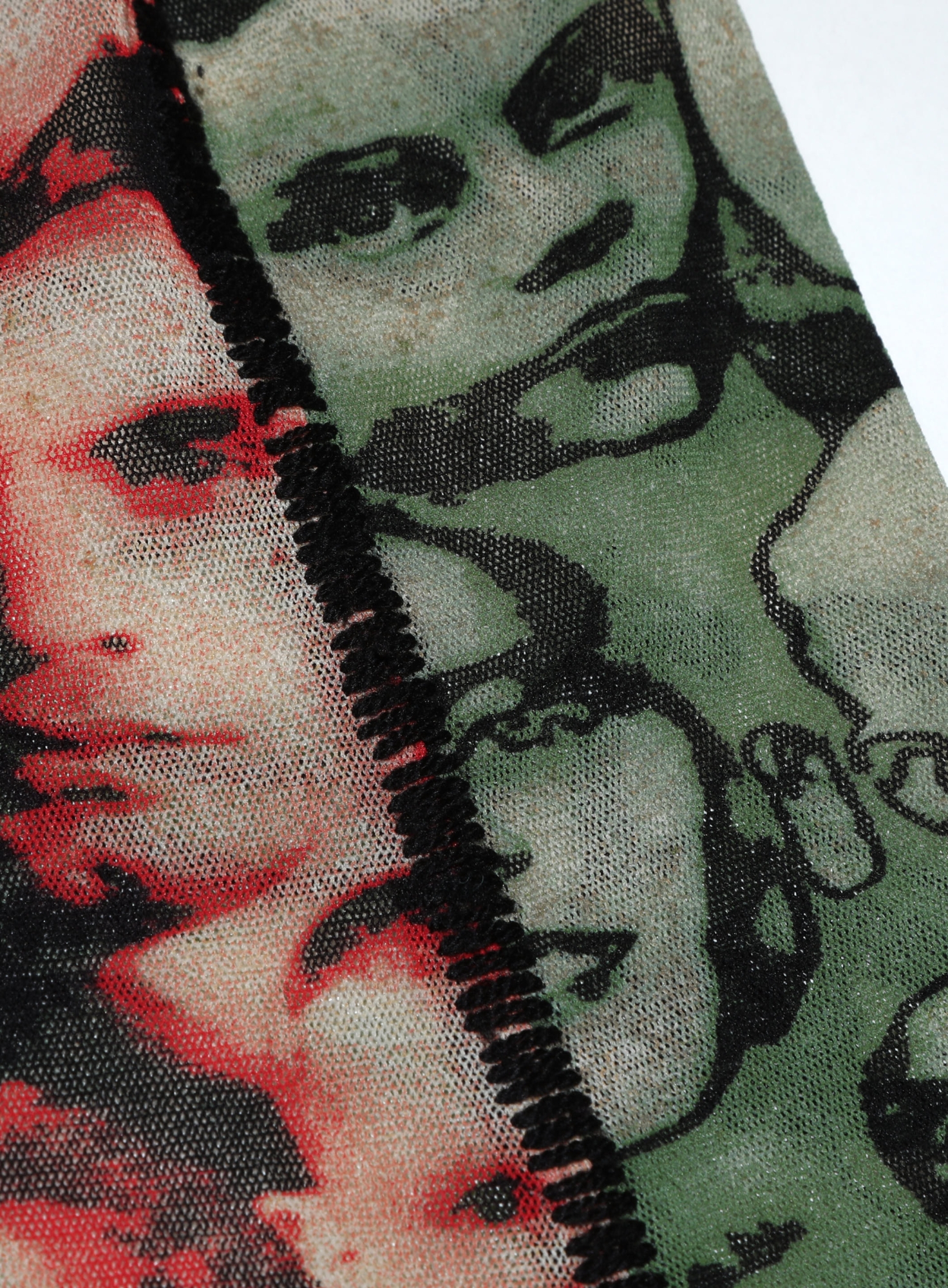 Rare F/W 1992 Mesh Face Print Top - Jean Paul Gaultier | Authentic