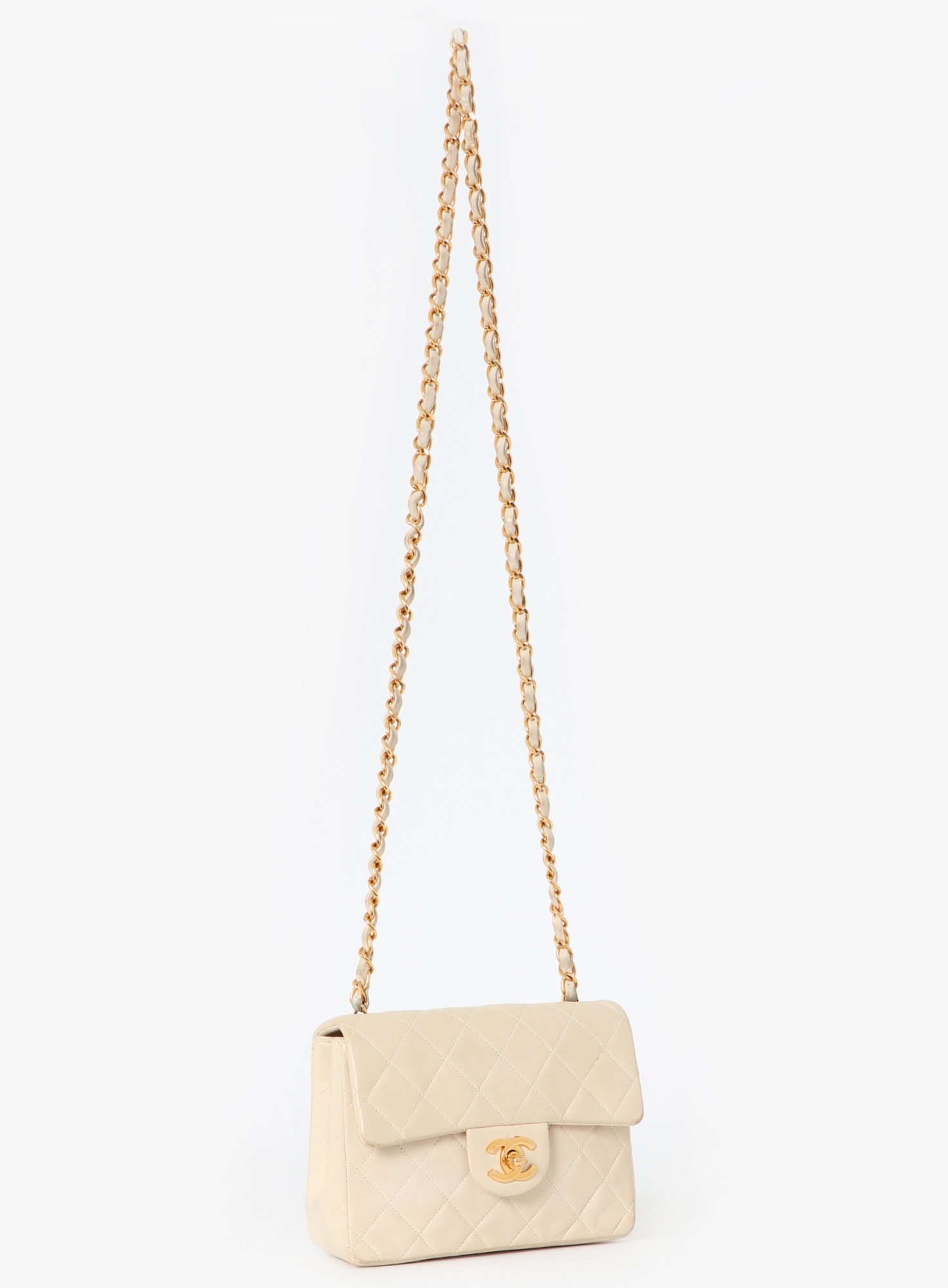 White Mini Square Timeless Bag | Authentic & Vintage | ReSee
