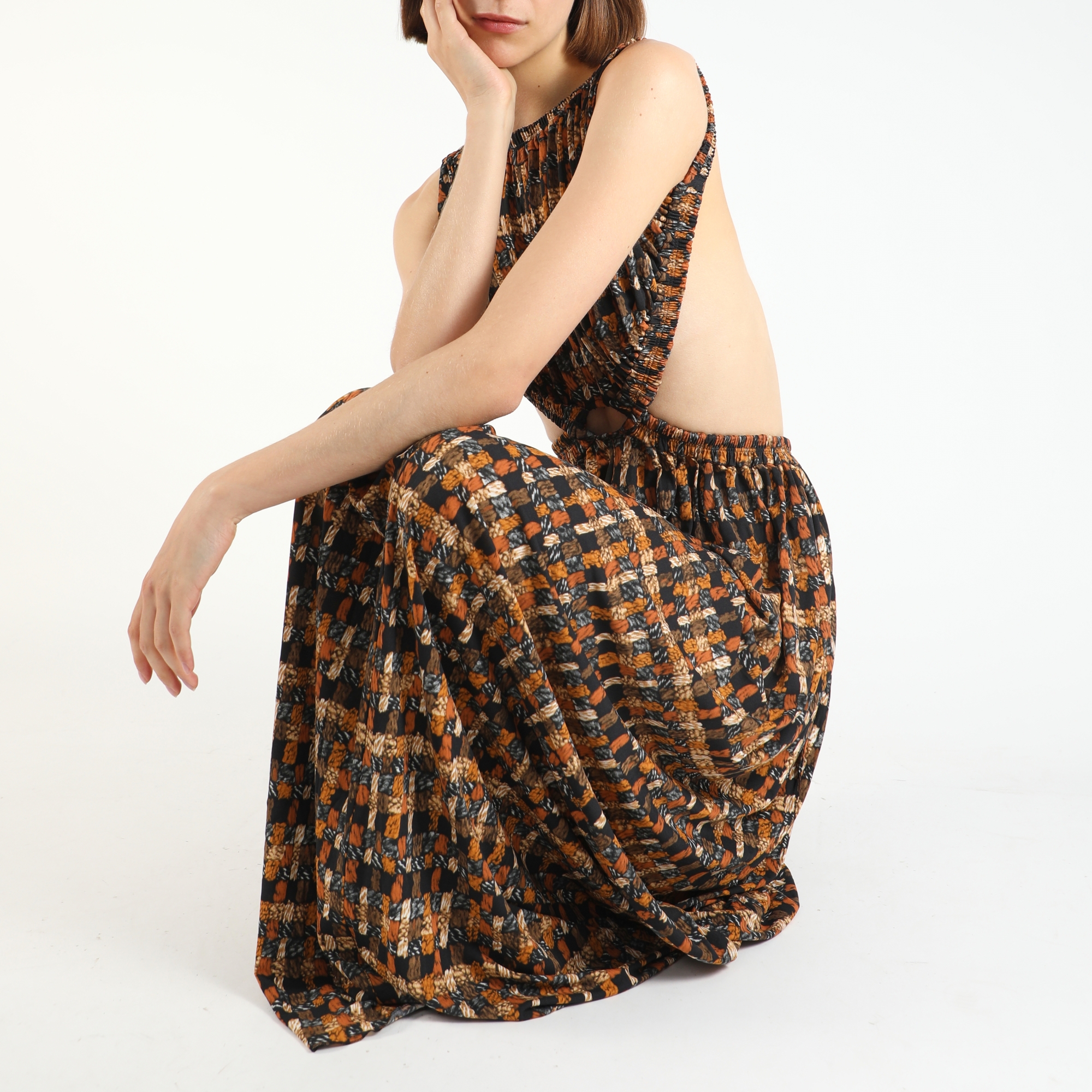 maygel coronel batista draped jersey maxi dress Batista Basalto — Maxi Dresses main image 1