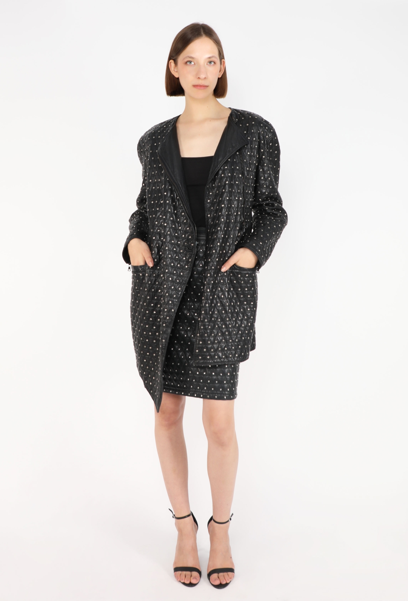 Studded Leather Coat Dress, F/W 1989 - Gianni Versace | ReSee