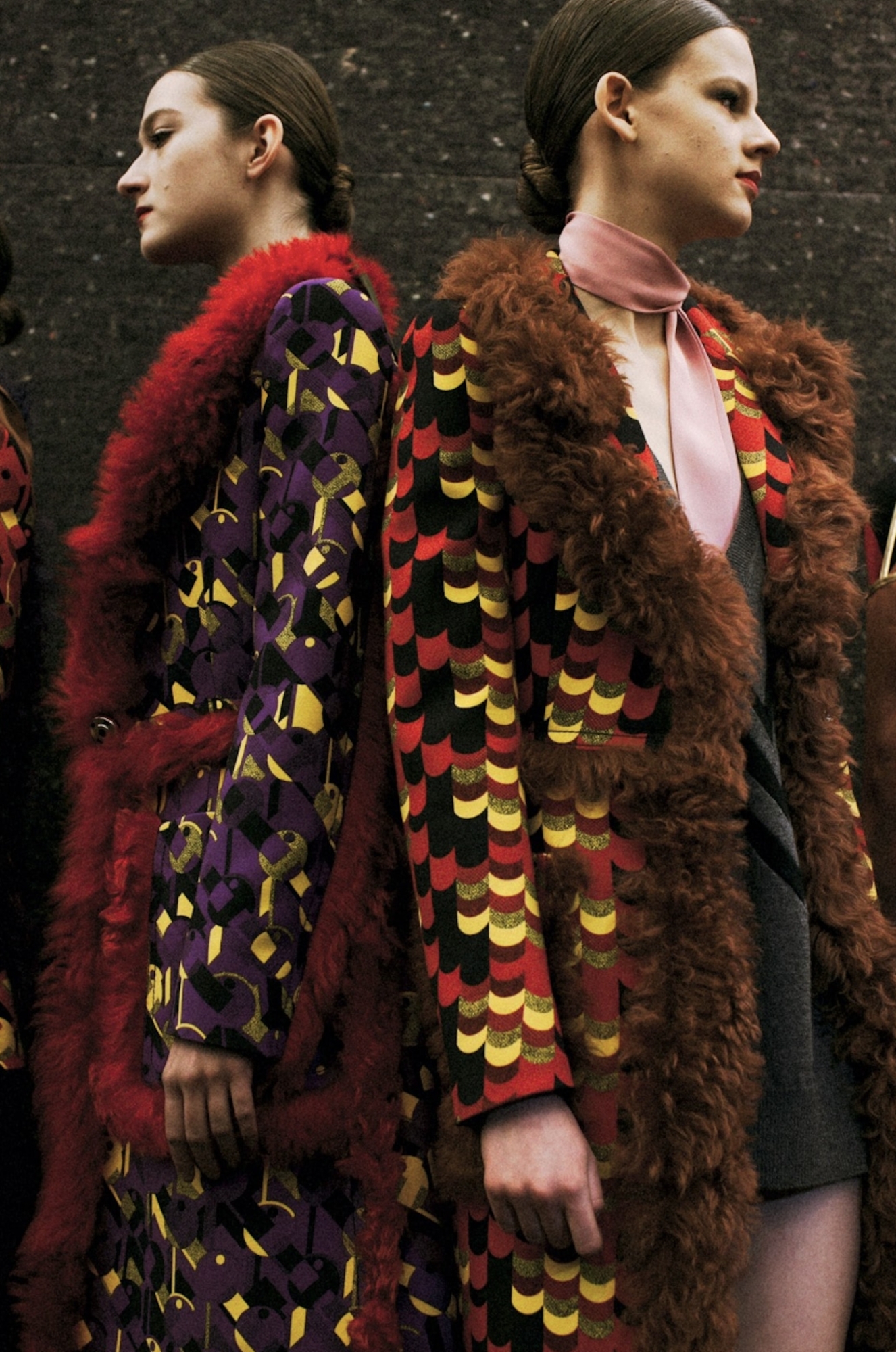F/W 2014 Graphic Shearling Trim Coat - Prada | ReSee