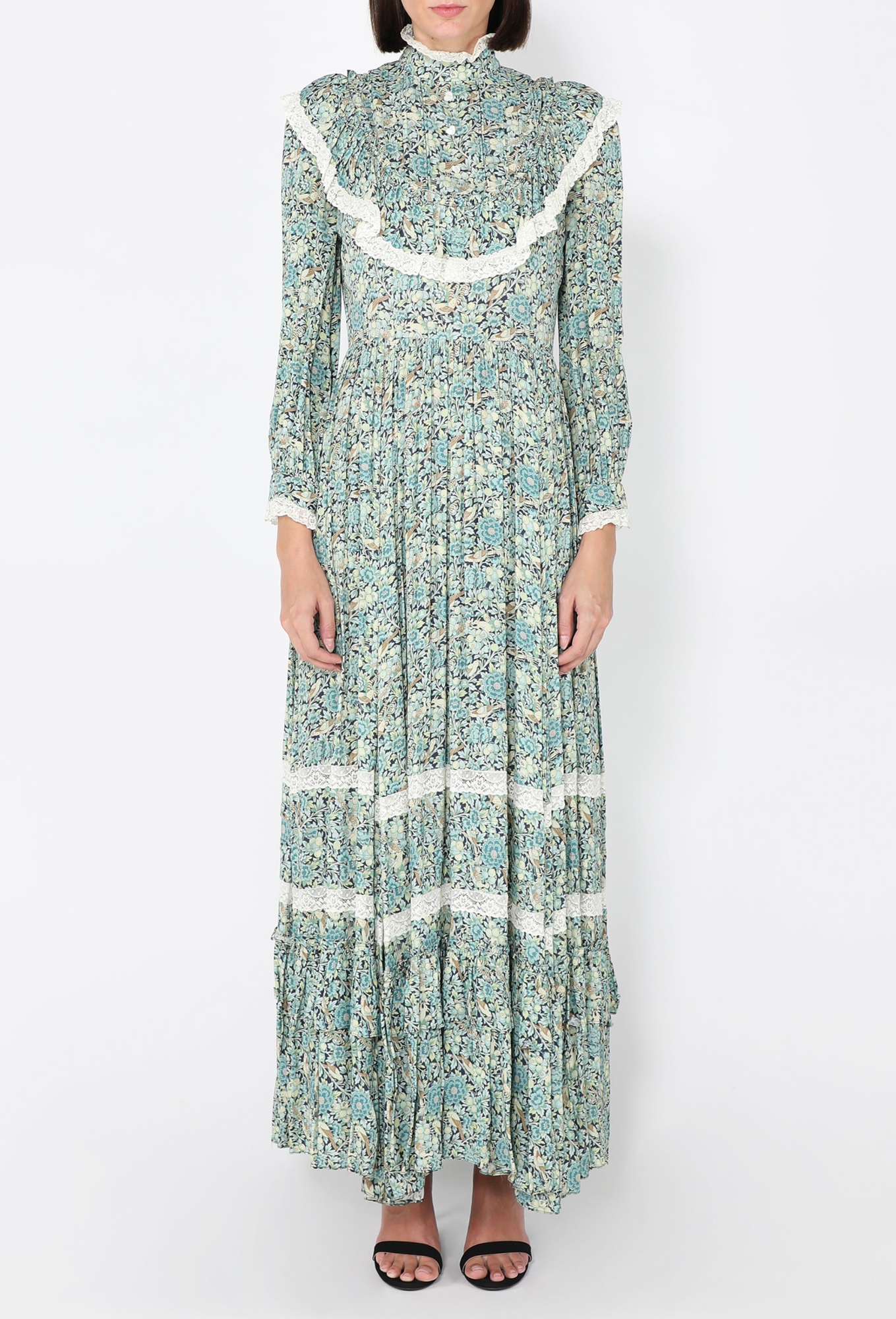 Liberty Floral Lace-Trim Dress, F/W 2020 - Gucci