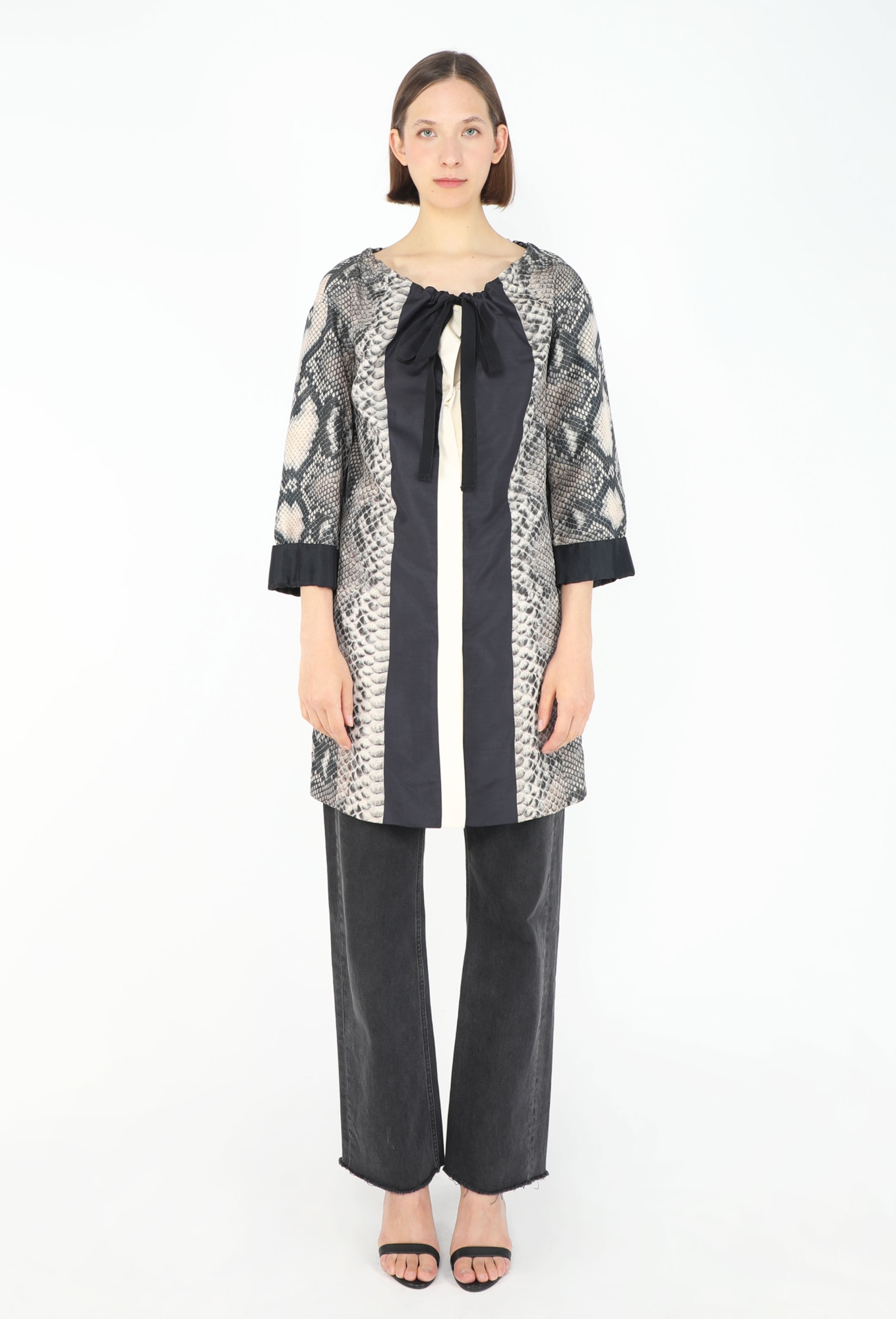2009 Snake Print Belted Silk Jacket - Prada | ReSee