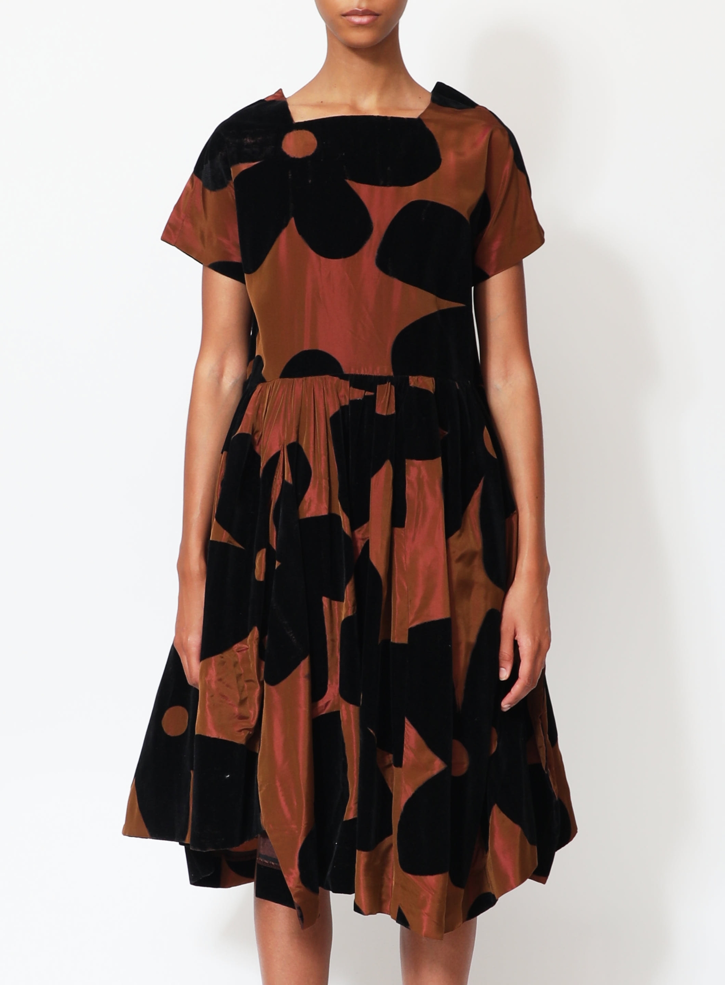 2022 Velvet Floral Taffeta Dress | Authentic & Vintage