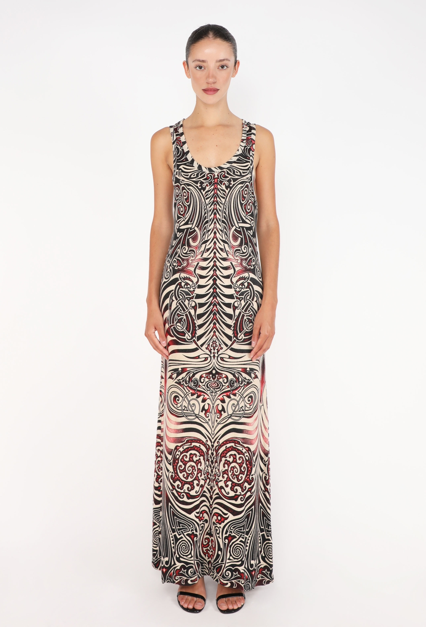 jean paul gaultier tattoo collection printed maxi dress Tattoo Print Maxi Dress, S/S 1996
