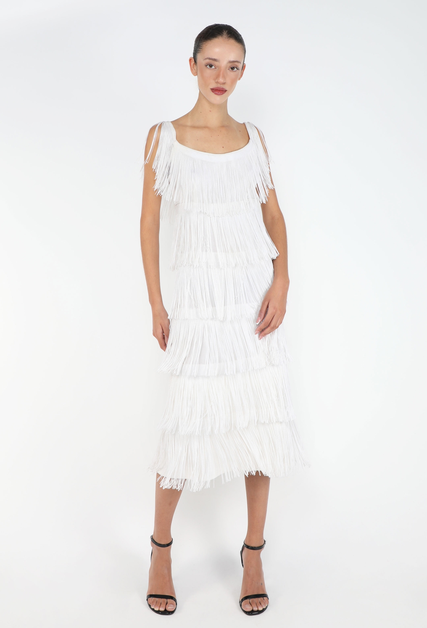 sachin and babi light blue dress ICONIC 1969 Tiered Fringe Dress - Azzaro