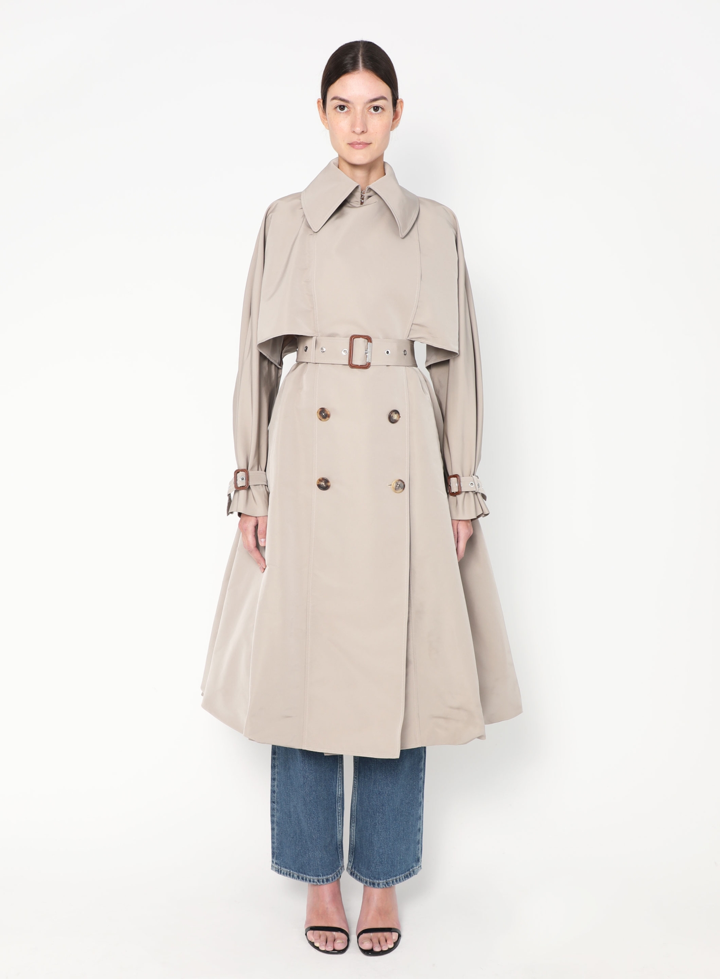 poppy flared trench coat（beige）新品未開封 Pre-Fall 2021 Flared Trench | Authentic & Vintage | ReSee