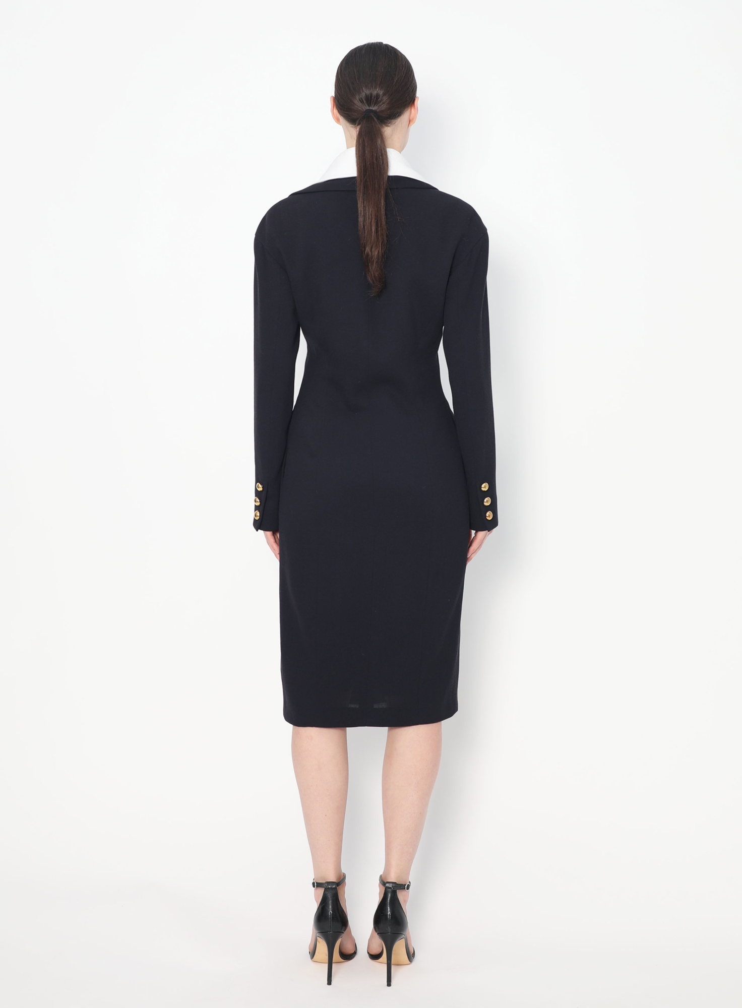 jamie lee curtis golden globes dress Bouclé detail knit dress | Black | Women | KARL LAGERFELD main image 0
