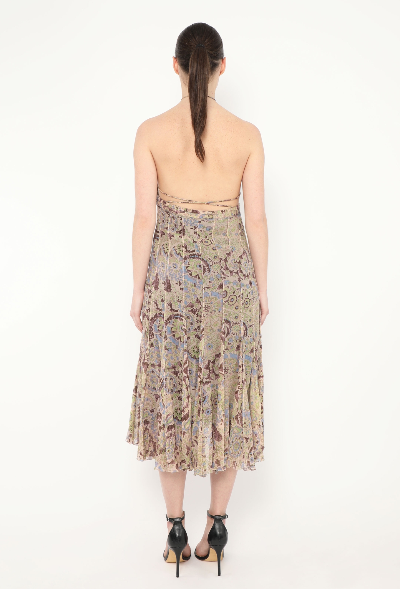 F/W 2004 Pleated Paisley Chiffon Dress - Chlo | Authentic & Vintage | ReSee
