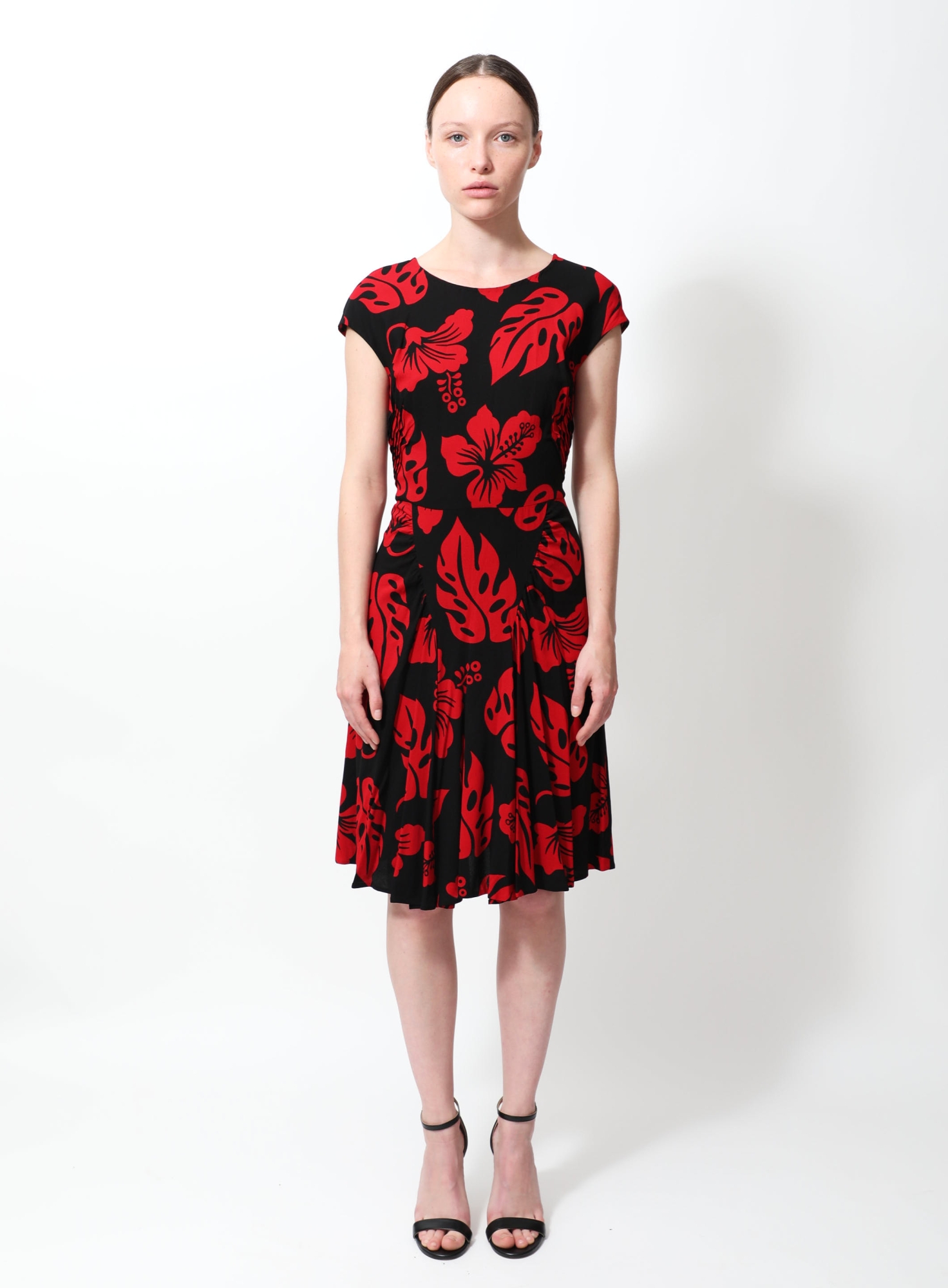 prada red flower dress Spring 2013 Prada Runway Look 25 by Miuccia Prada Printed Floral Neoprene-like Dress
