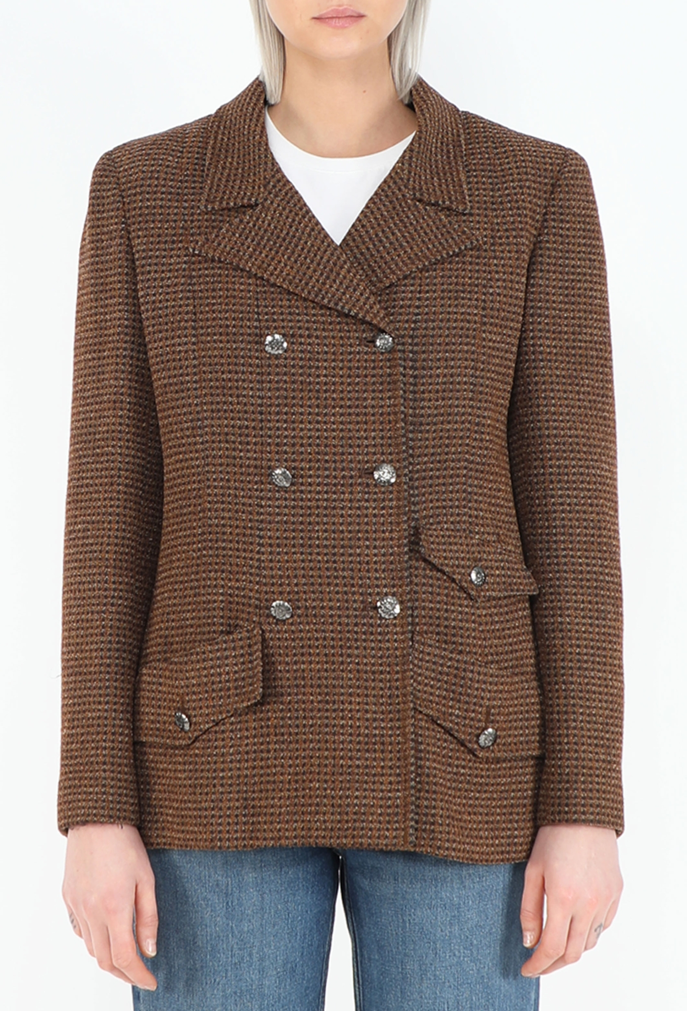 ジャケット・アウター 00s Ne-net reflector tweed coat archive Notched Tweed Jacket, F/W 1997 - Chanel | ReSee