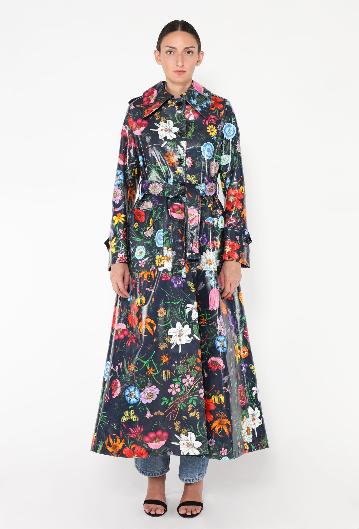 F/W 2018 Floral Belted Vinyl Trench - Gucci | ReSee