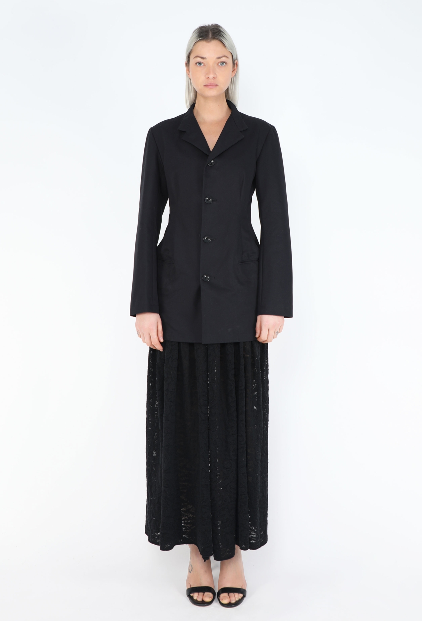 90s Hybrid Crochet Blazer Dress - Yohji Yamamoto | ReSee 90s Hybrid Crochet Blazer Dress - Yohji Yamamoto | ReSee