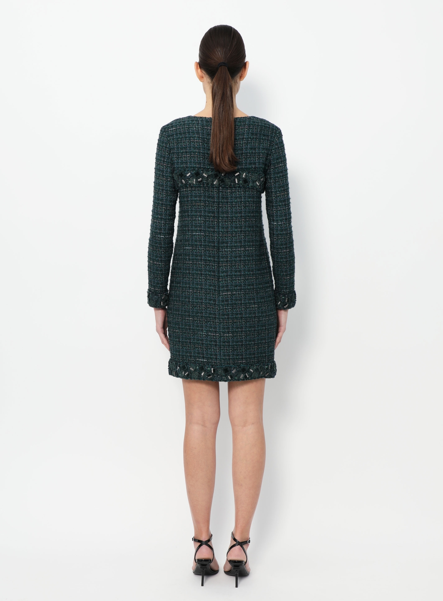 Geometric Embroidered Tweed Dress | Authentic & Vintage | ReSee
