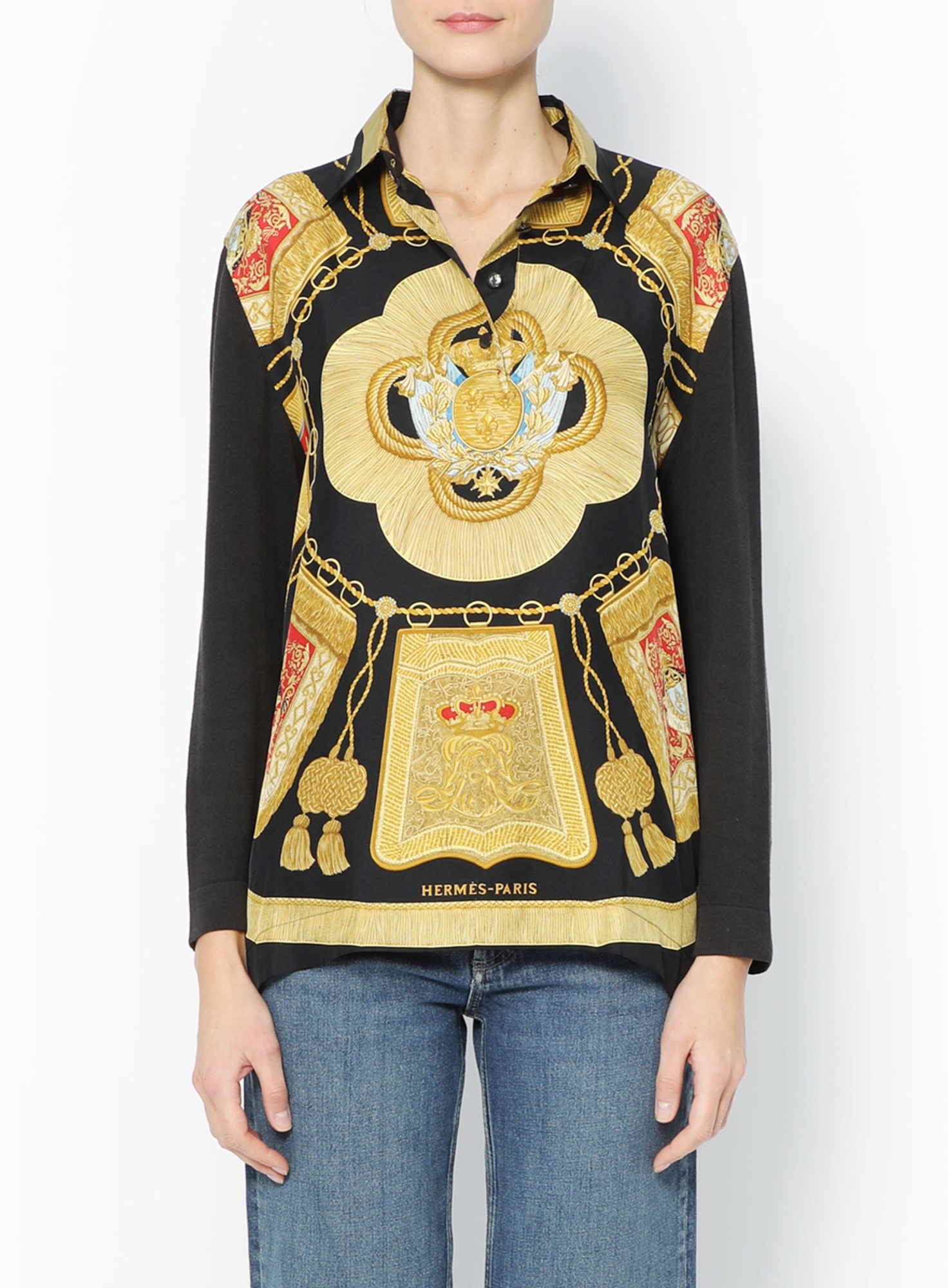 Poste et Cavalerie' Silk Carré Top| Authentic & Vintage | ReSee