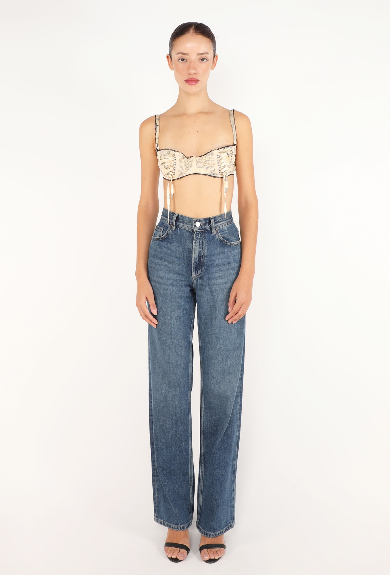 Newspaper Print Silk Bralette, 2004 - John Galliano | ReSee