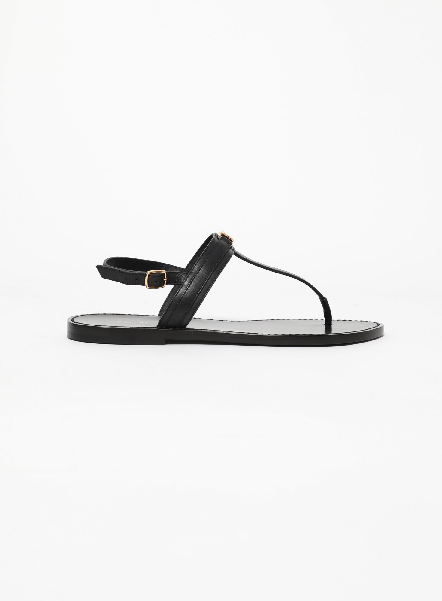 Leather Triomphe Sandals Black - Céline | ReSee display picture 3