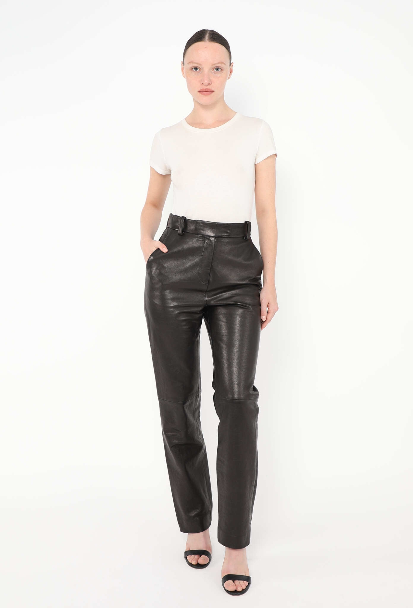 F/W 2023 Emile Lambskin Leather Pants - Khaite | Authentic 