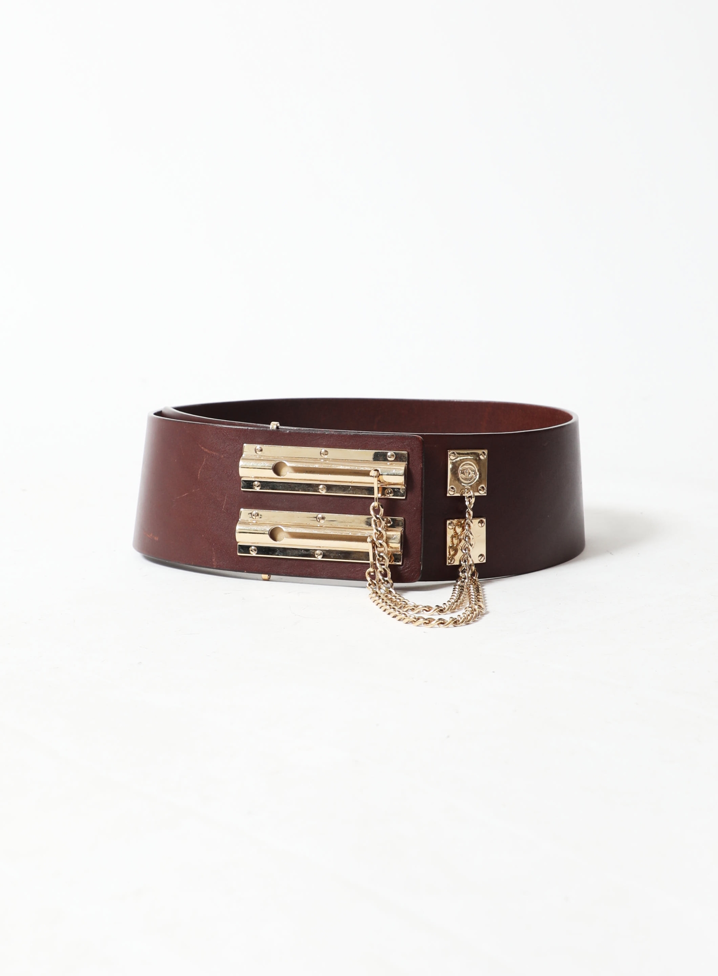 小物 SS2002 CHANEL SLIDE CHAIN LEATHER BELT 小物 SS2002 CHANEL SLIDE CHAIN LEATHER BELT S/S 2002 Leather