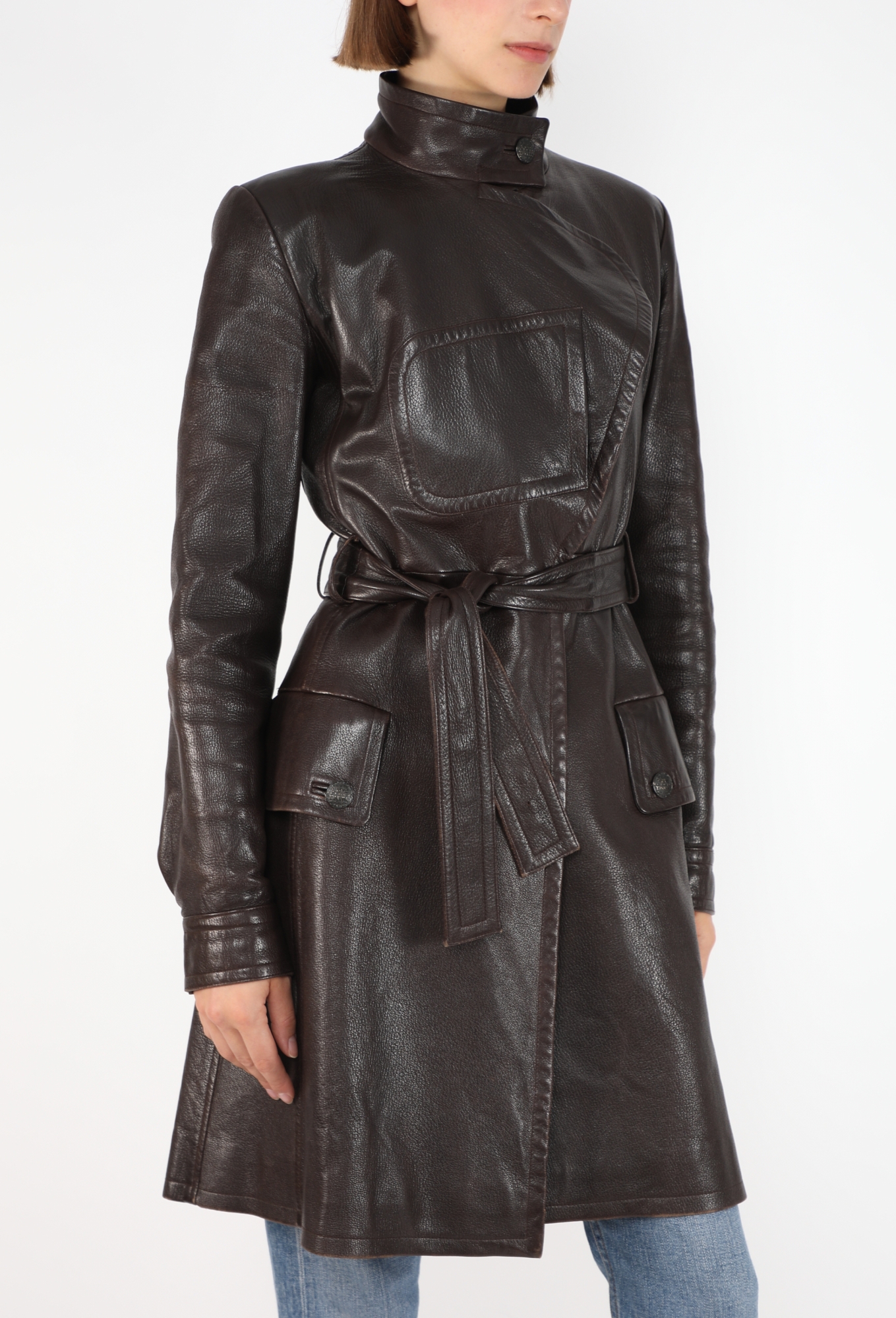 RARE F/W 1997 Notched Leather Coat - Chanel | ReSee