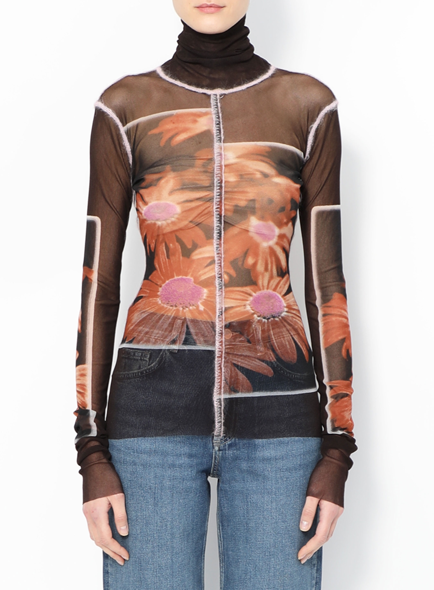90s jean paul gaultier femme パワーネットトップス Vintage Floral Mesh Top - Late 1990s - Jean Paul Gaultier | ReSee